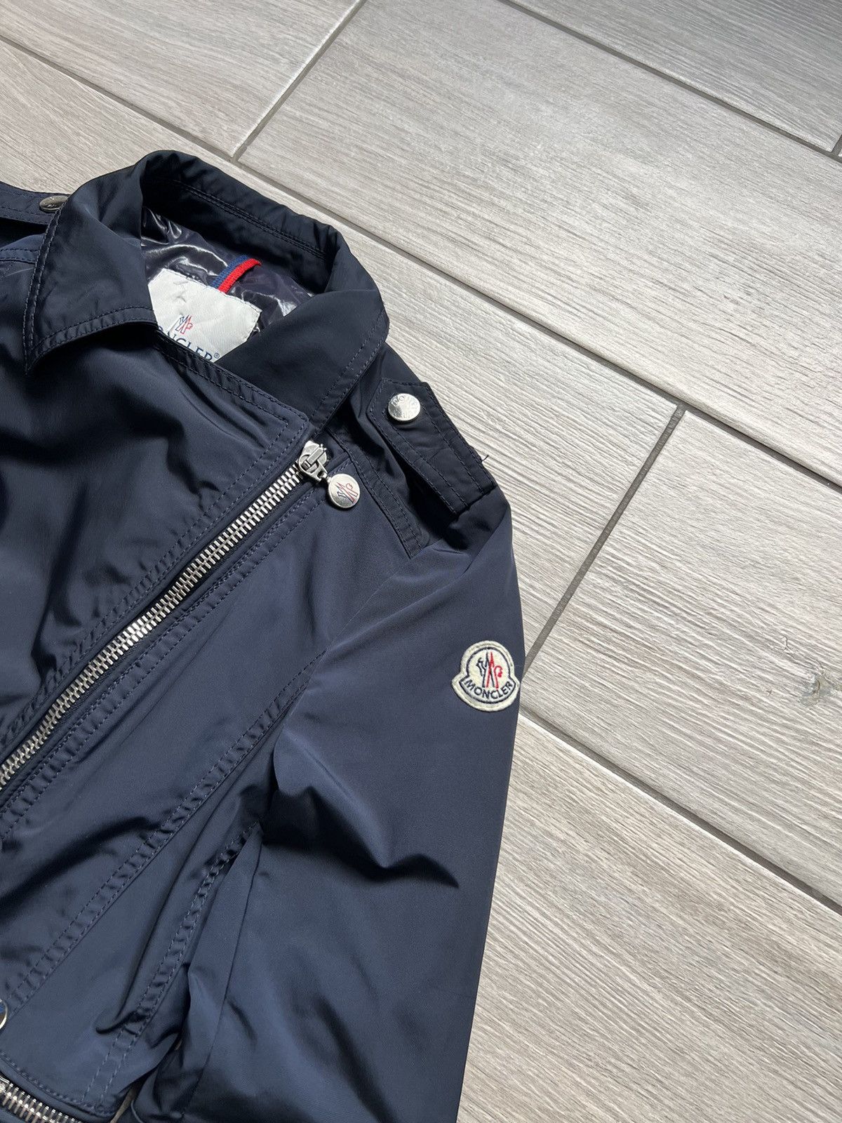 Moncler Moncler Jacket Navy Nylon Biker Chateaubriand Vintage Size S / US 4 / IT 40 - 3 Thumbnail