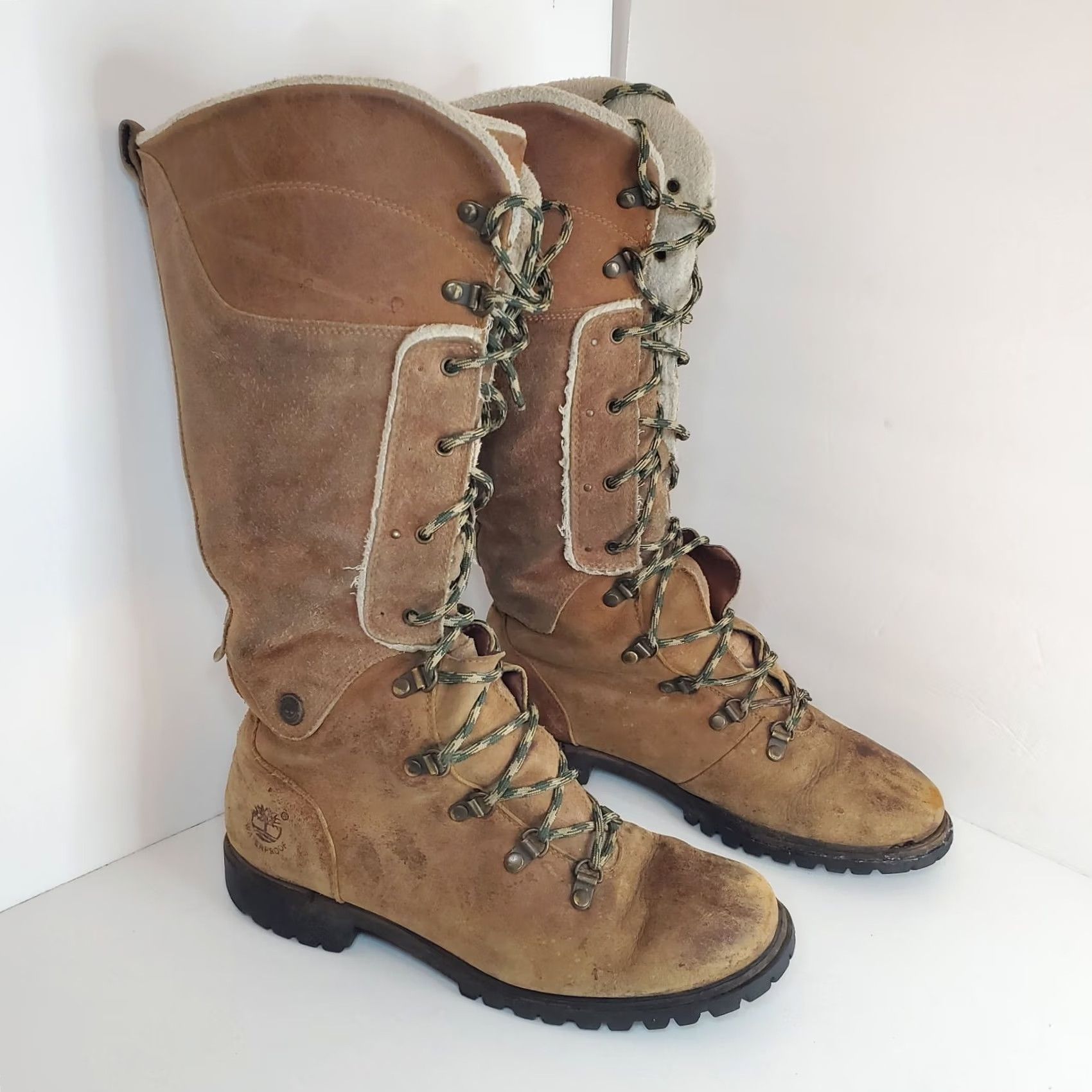 Timberland VINTAGE Timberland Earthkeepers Knee High Lineman Boot Womens 9 Brown Nubuck Suede Lace Up Fur Trim Waterproof Winter Size US 9 / IT 39 - 3 Thumbnail