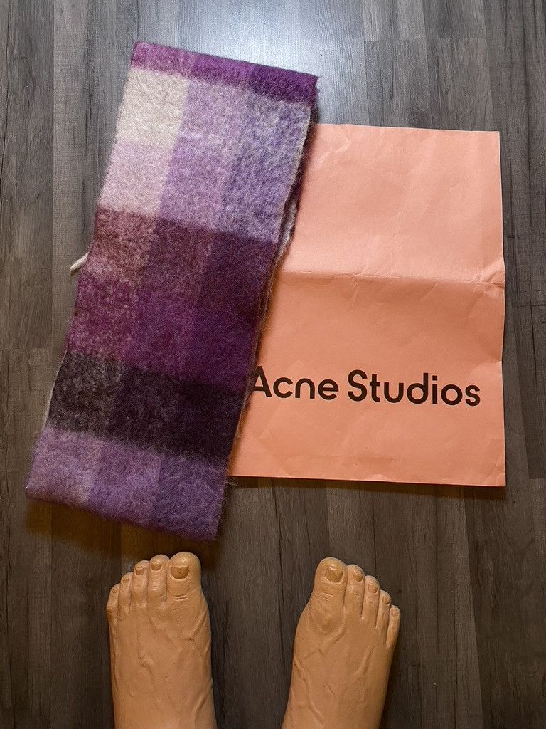 Acne Studios SS2025 Acne Studios Custom Mohair Checked Fringed Scarf Size ONE SIZE - 3 Thumbnail