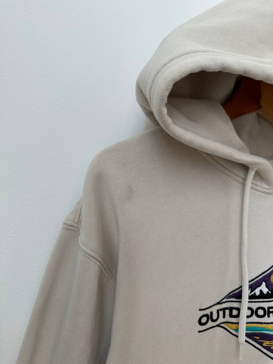 Vintage Vintage Outdoor Society Beige Center Logo Hoodie Size US M / EU 48-50 / 2 - 5 Thumbnail