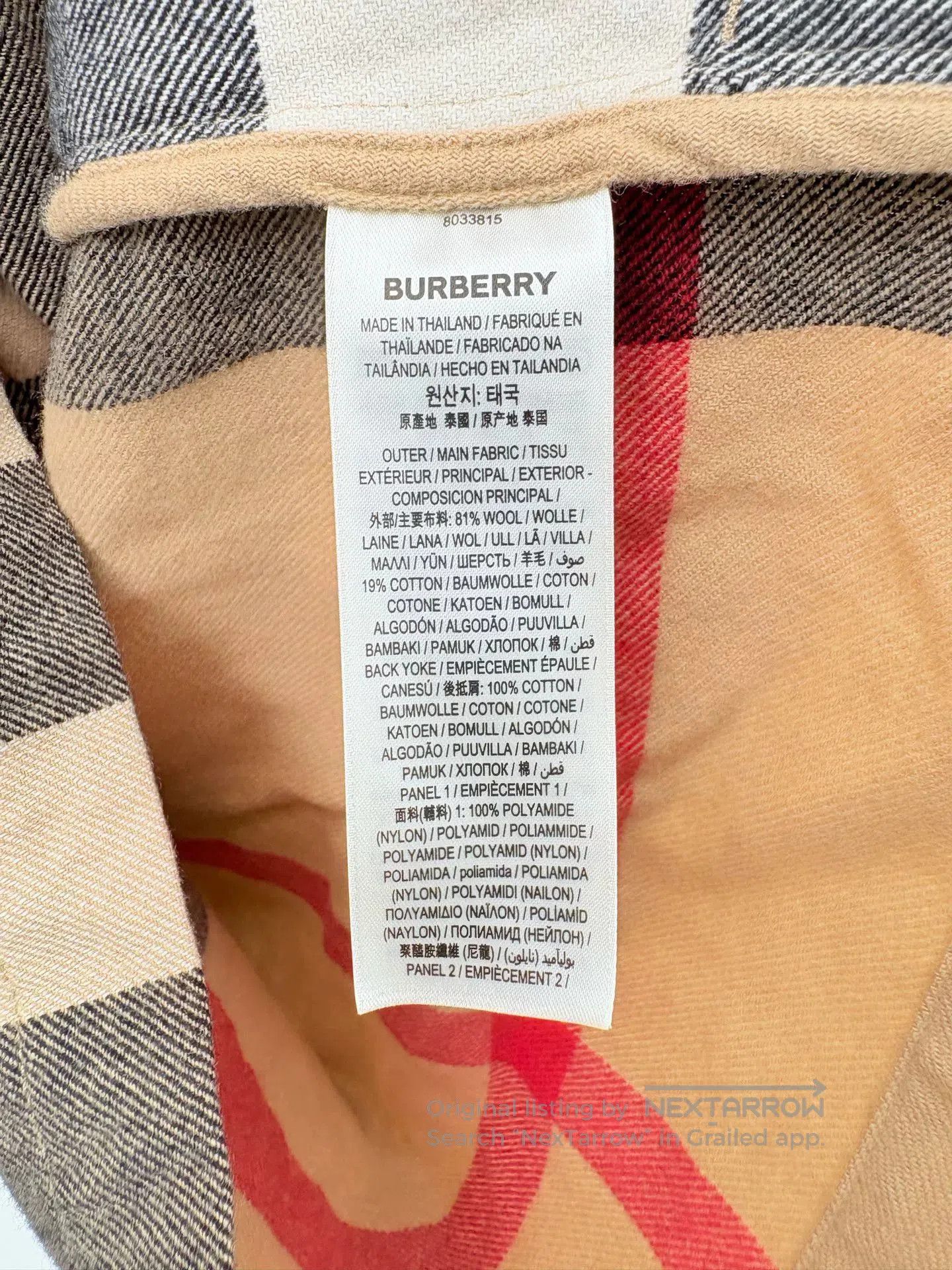 Burberry Burberry Check Panel Wool Jacket. Size US S / EU 44-46 / 1 - 4 Thumbnail