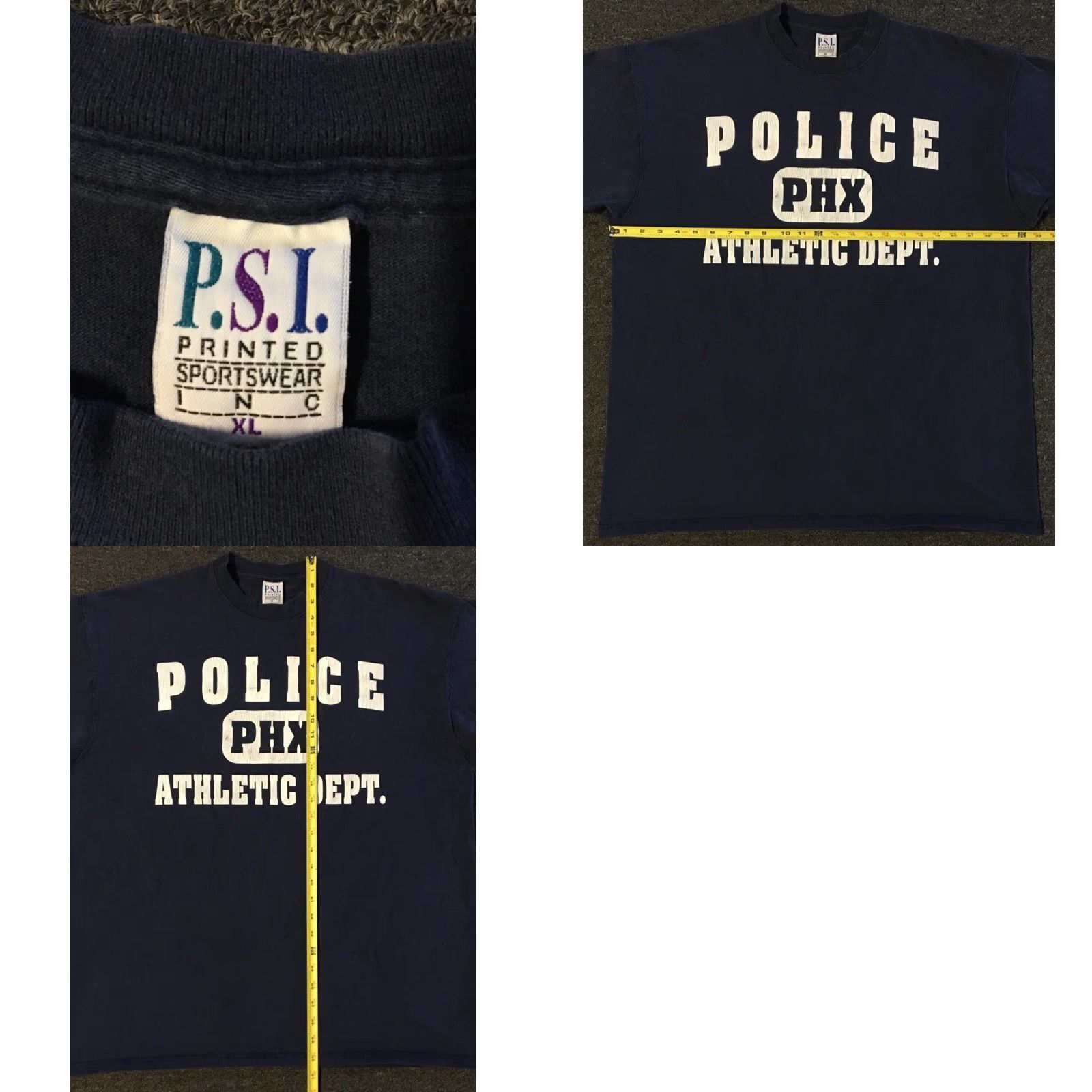 Vintage VINTAGE 90s Phoenix Police Athletic Dept Shirt XL Navy Blue College Grunge Track University USA PFU PE Officer Men's Graphic Tee Size US XL / EU 56 / 4 - 8 Thumbnail