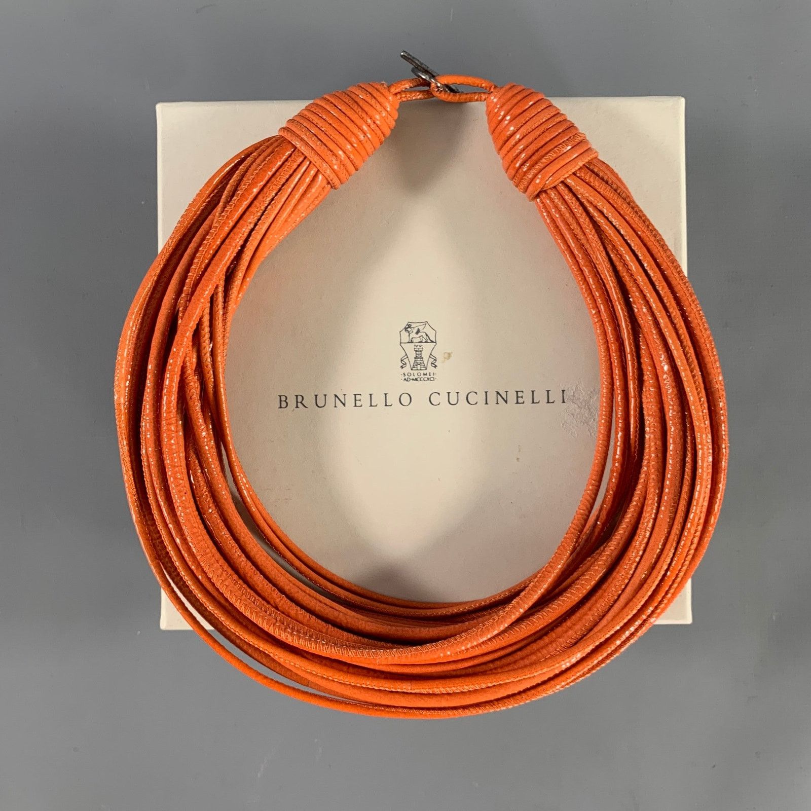 Brunello Cucinelli BRUNELLO CUCINELLI Orange Leather Necklace Size ONE SIZE - 3 Thumbnail