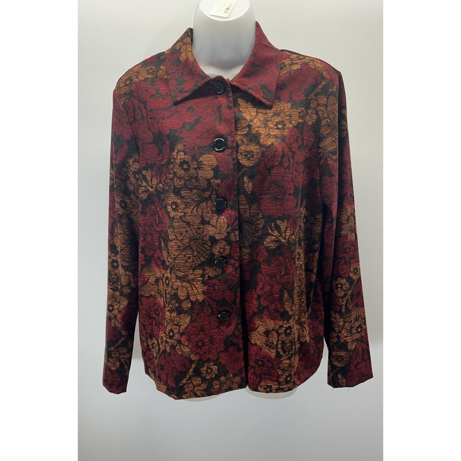 Other Briggs New York Petite Red Floral Blazer Jacket Size L Size L / US 10 / IT 46 - 1 Thumbnail