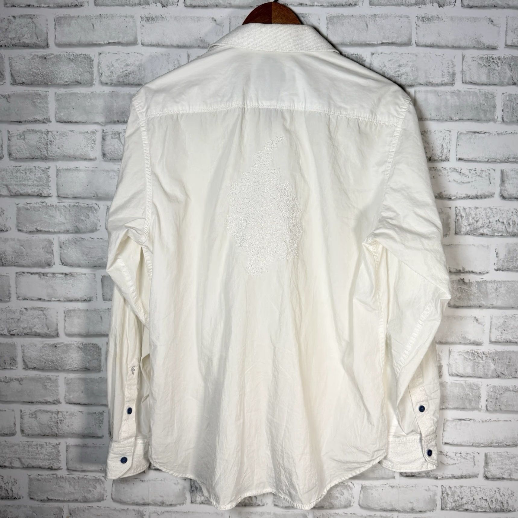 Robert Graham ROBERT GRAHAM Long Sleeve Button Down Shirt Adult Medium White Mens Size US M / EU 48-50 / 2 - 5 Thumbnail