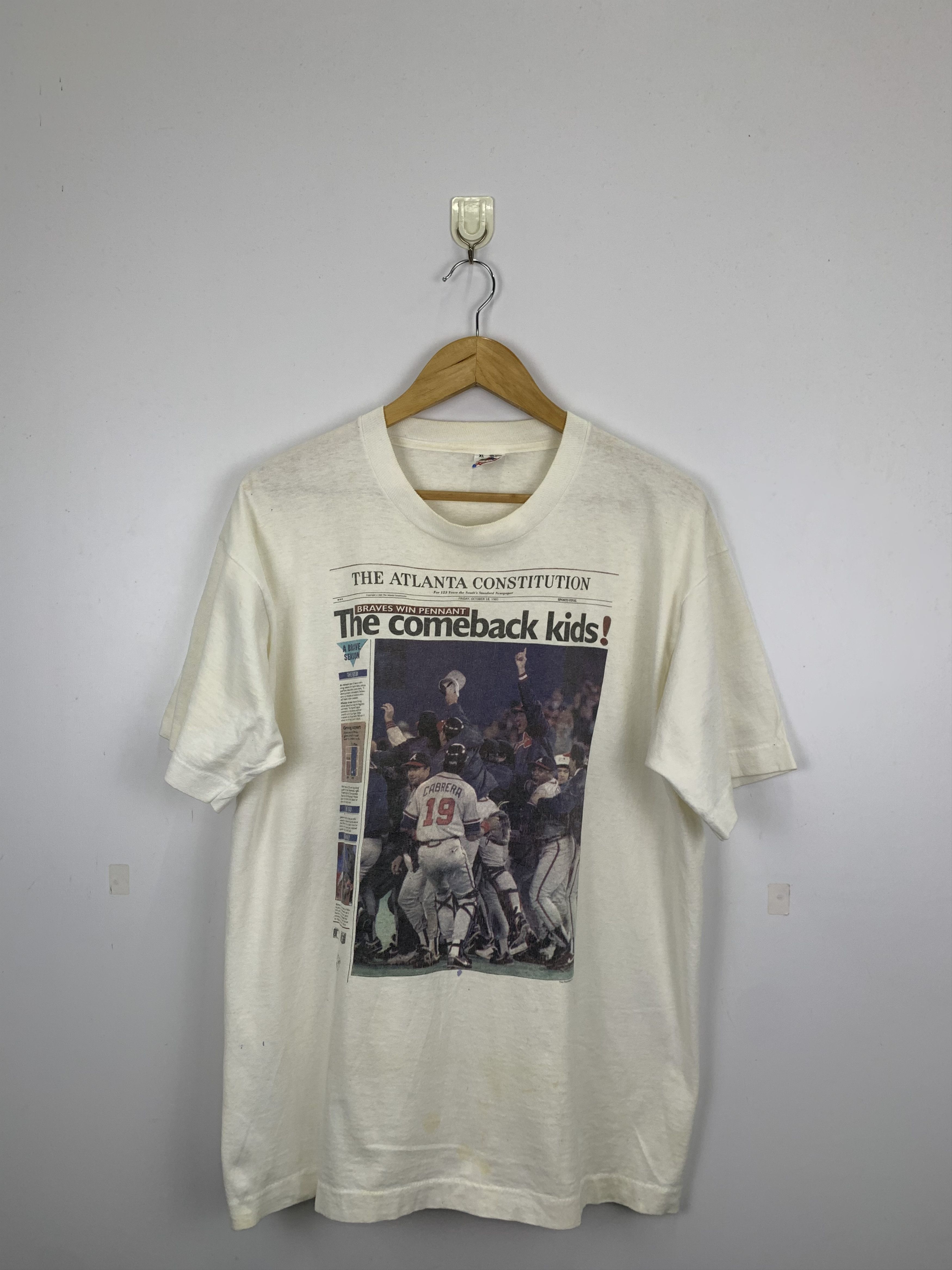 MLB × Vintage Vintage 90s The Atlanta The Comeback Kids T Shirt TA0120 Size US XL / EU 56 / 4 - 1 Thumbnail