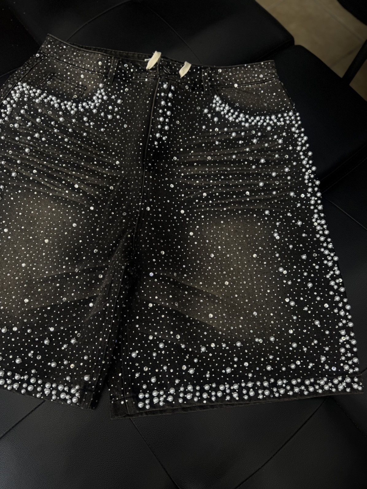 Vale Valley Rhinestone Crystal Shorts Denim Black Size 34 Size US 34 / EU 50 - 4 Thumbnail