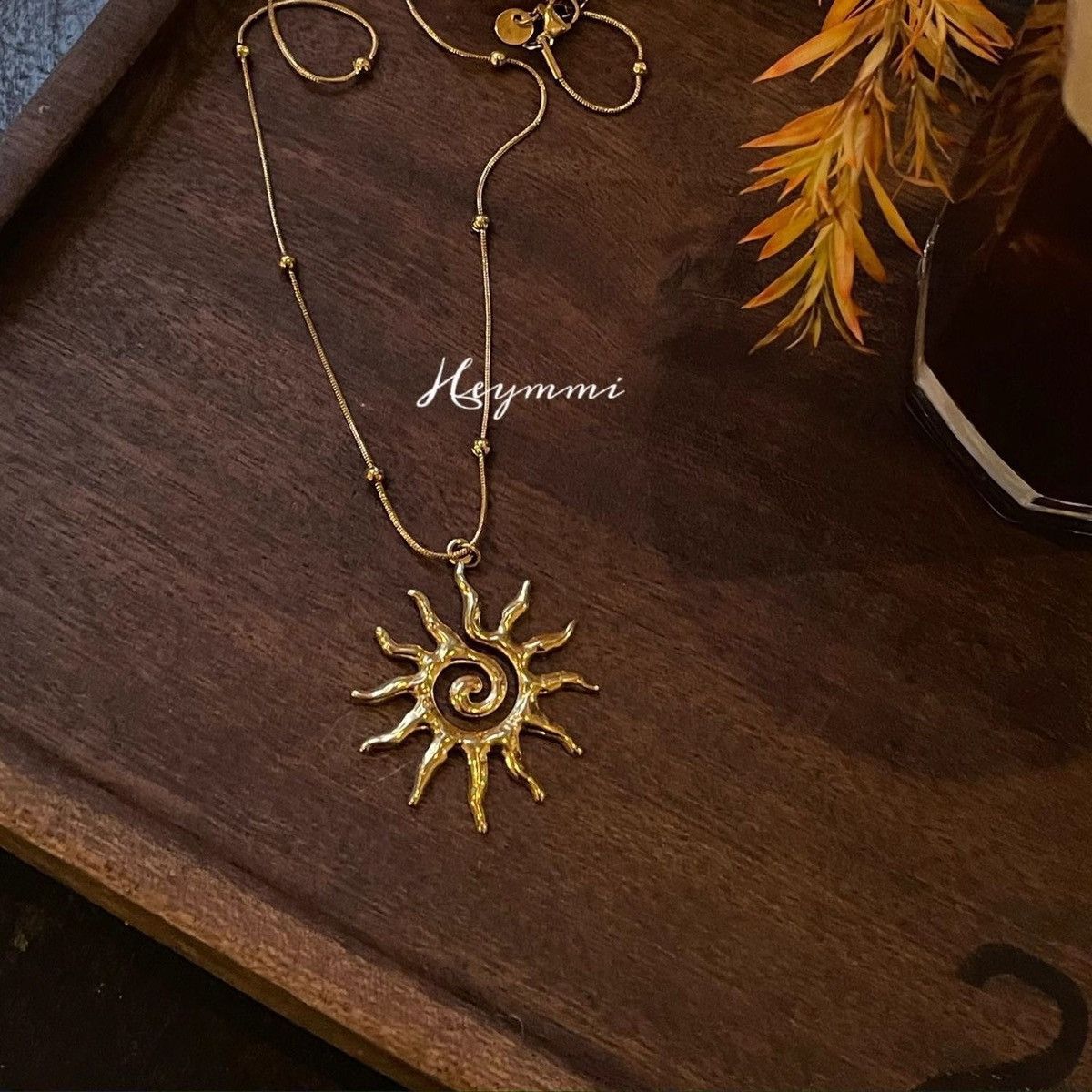 Other Gold Hollow Spiral Sun Pendant Necklace Size ONE SIZE - 1 Thumbnail