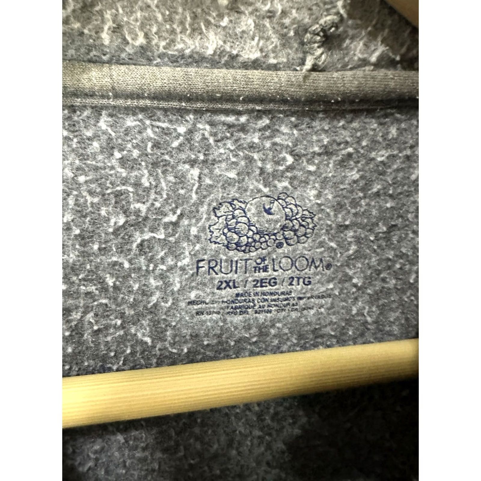 Fruit Of The Loom VTG Gradient Sun Faded Worn WIP Thrashed Distressed Grunge Zip Hoodie 2XL Men Gray Full Zip WIP Workwear Thrash Mens Hoodie Size US XXL / EU 58 / 5 - 3 Thumbnail