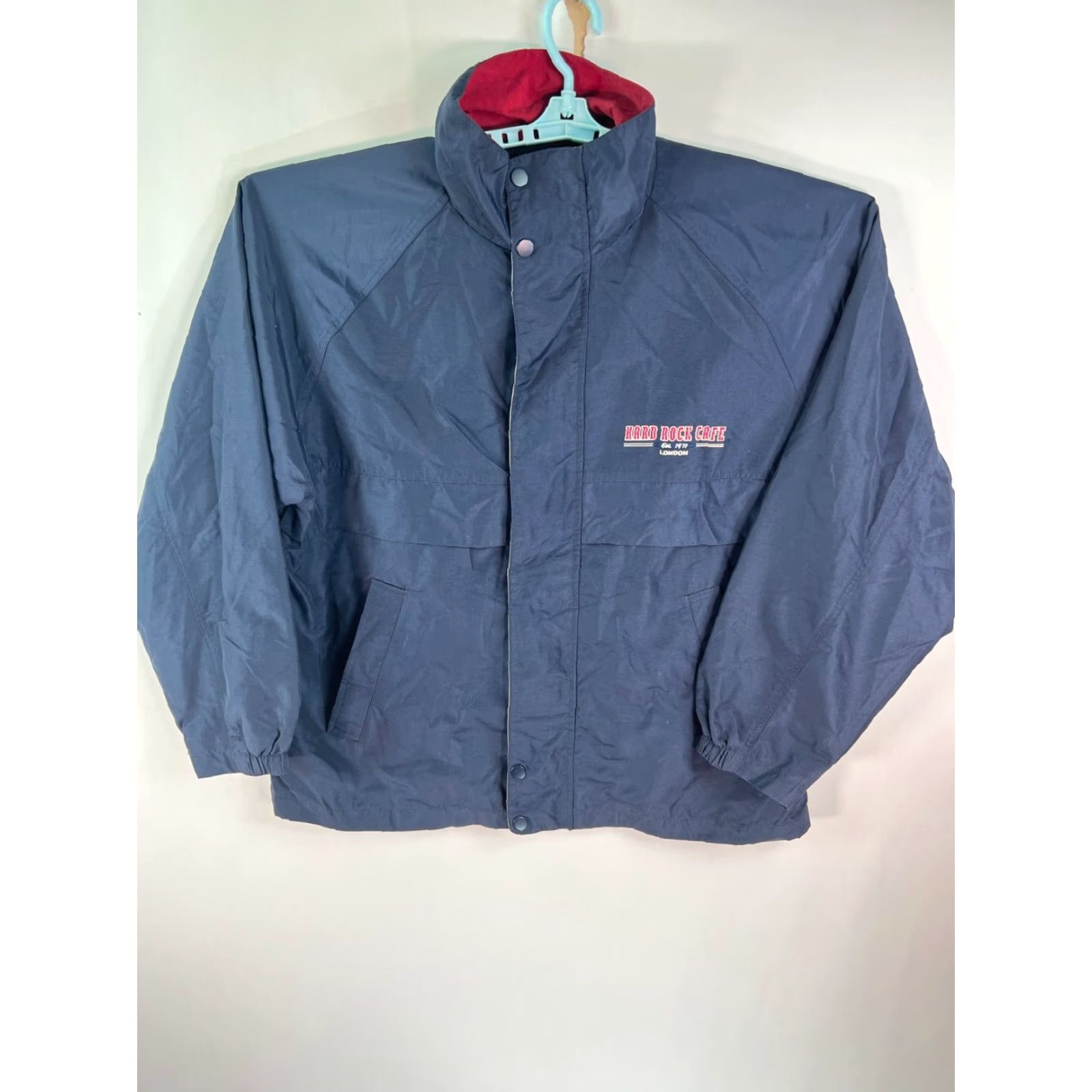 Hard Rock Cafe HARD ROCK CAFE London Mens Jacket Windbreaker Dark Blue L Long Sleeve Zip Casual Ready? (Wait) Size US L / EU 52-54 / 3 - 2 Thumbnail