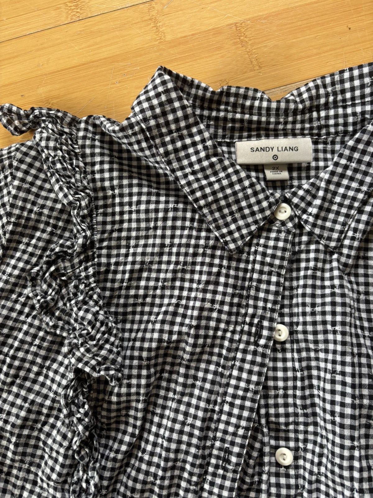 Other Sandy Liang plaid button up Size US M / EU 48-50 / 2 - 2 Thumbnail