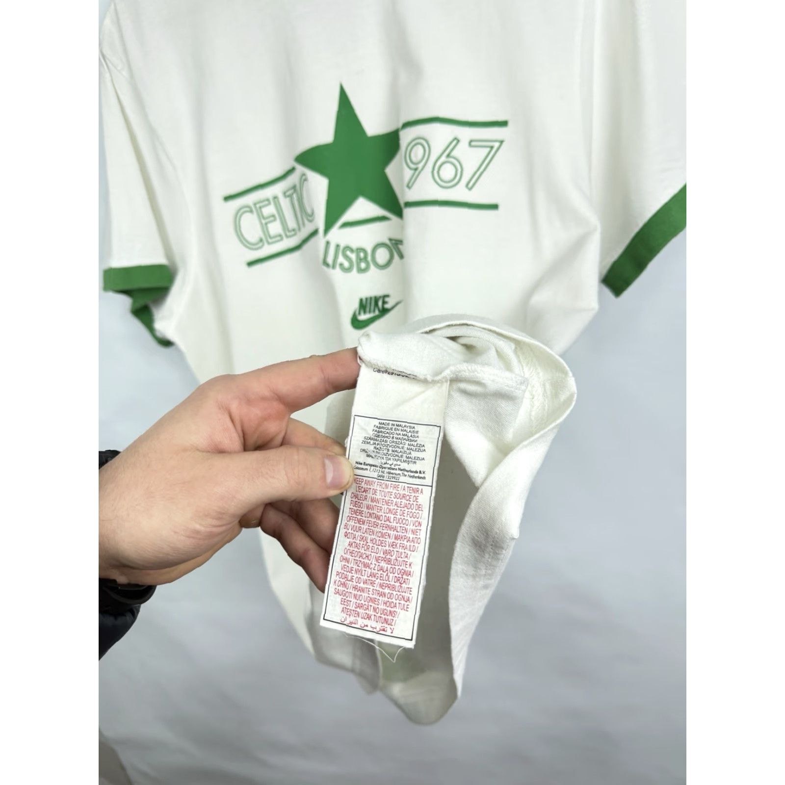 Nike VINTAGE Nike T-Shirt Celtic 1967 Lisbon Rare Retro White L Mens Size US L / EU 52-54 / 3 - 7 Thumbnail