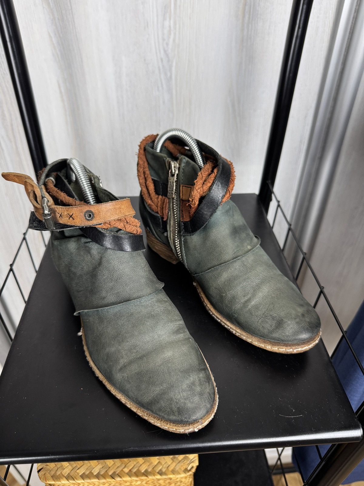 A.S.98 A.S 98 Boots Leather Women's Shoes Sage-Green Avant Garde Size US 7 / IT 37 - 9 Thumbnail