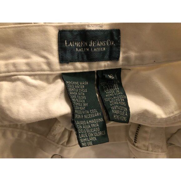 Ralph Lauren ralph lauren women's beige cotton shorts size: 16 Size 38" / US 16 / IT 52 - 5 Thumbnail