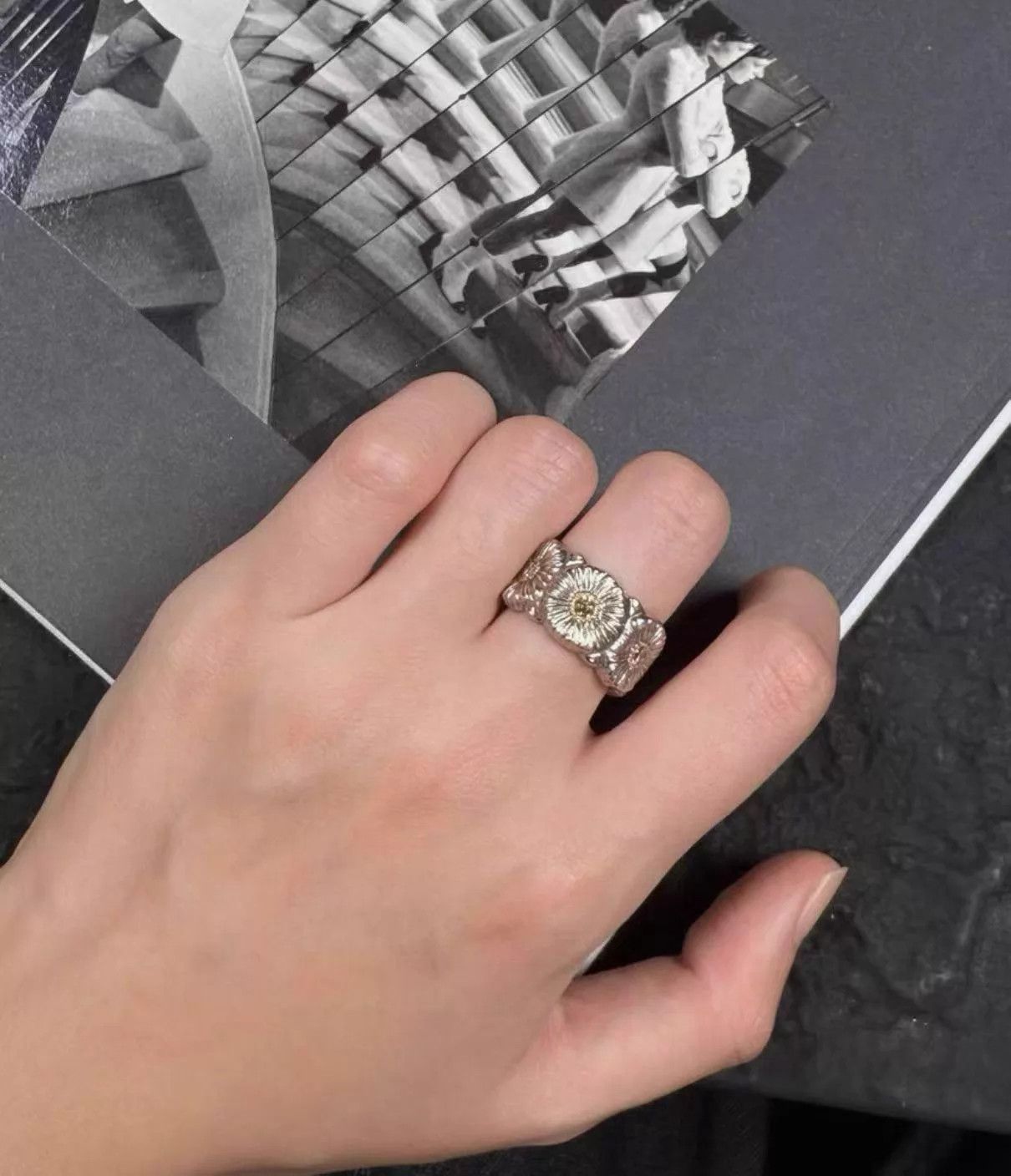 Buccellati Buccellati Daisy Diamond Open Ring 925 Silver Size 49 Size ONE SIZE - 7 Thumbnail