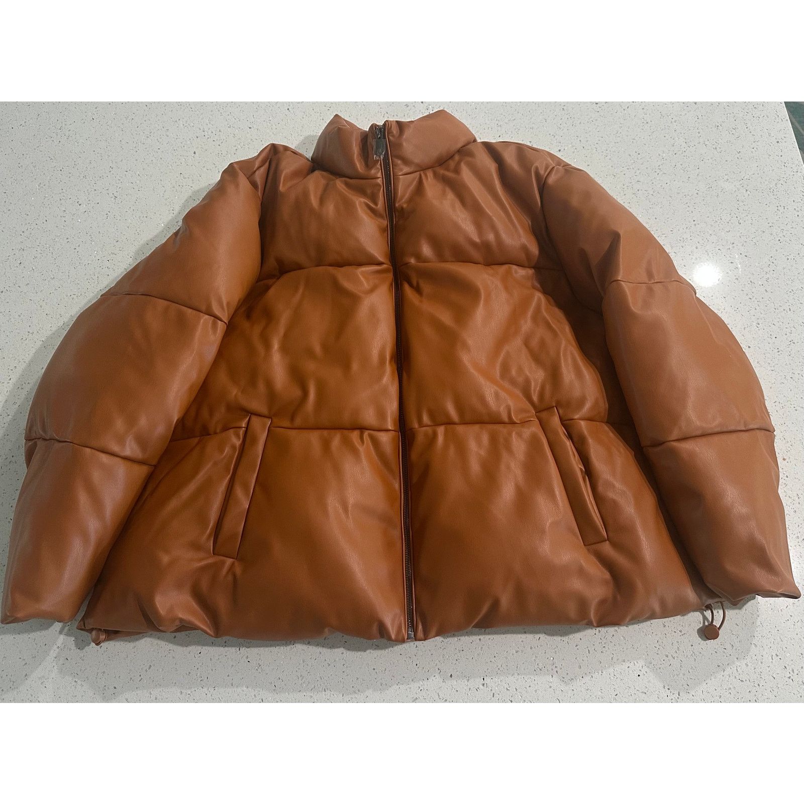 Other NWT Staples by The Drop Women's Priscilla Leather Puffer 3XL Size 3XL / US 20-22 - 1 Thumbnail