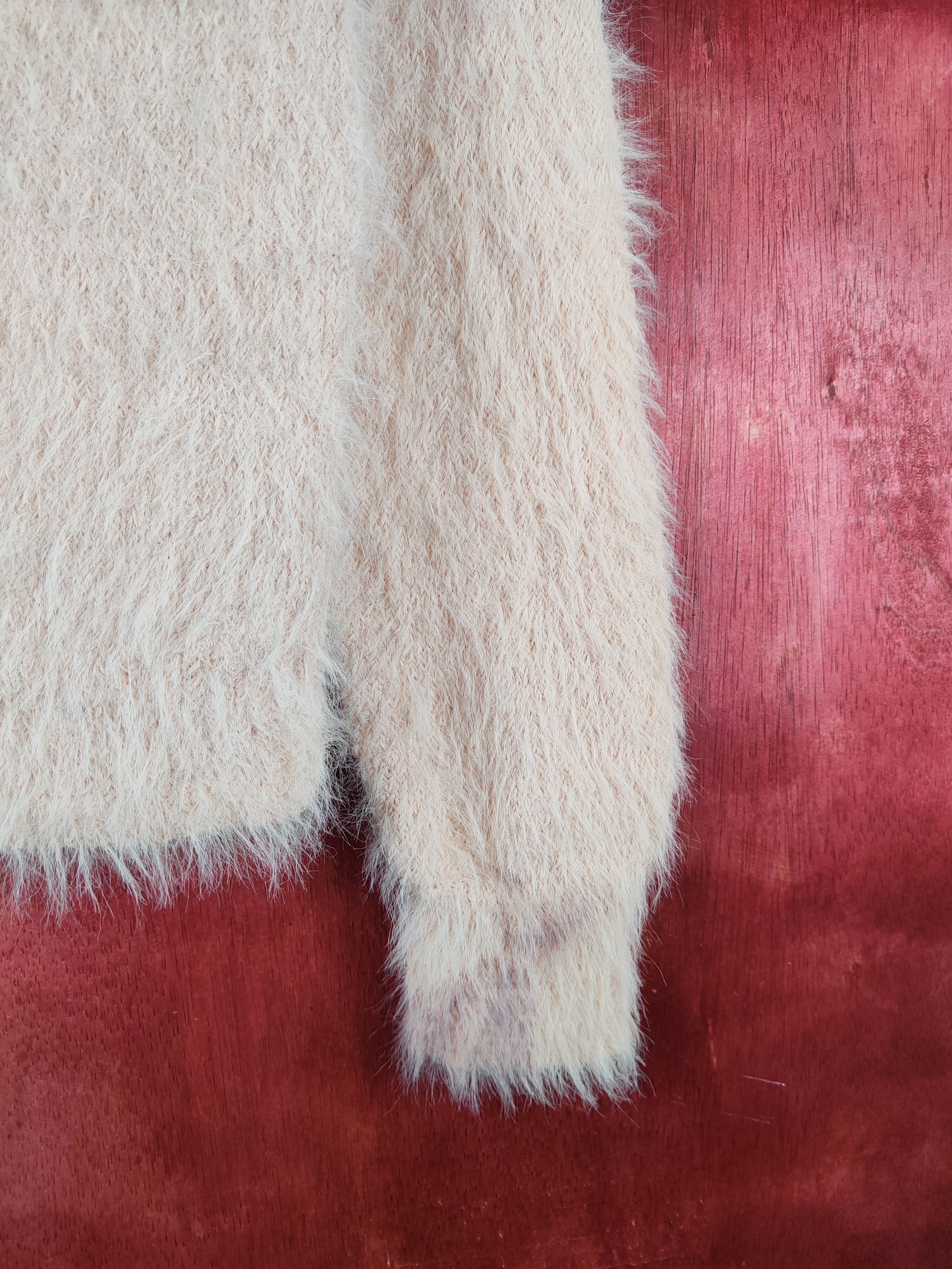 Aran Isles Knitwear Marpione Peach Fur Mohair Knitwear Cardigan #S1967 Size M / US 6-8 / IT 42-44 - 6 Thumbnail