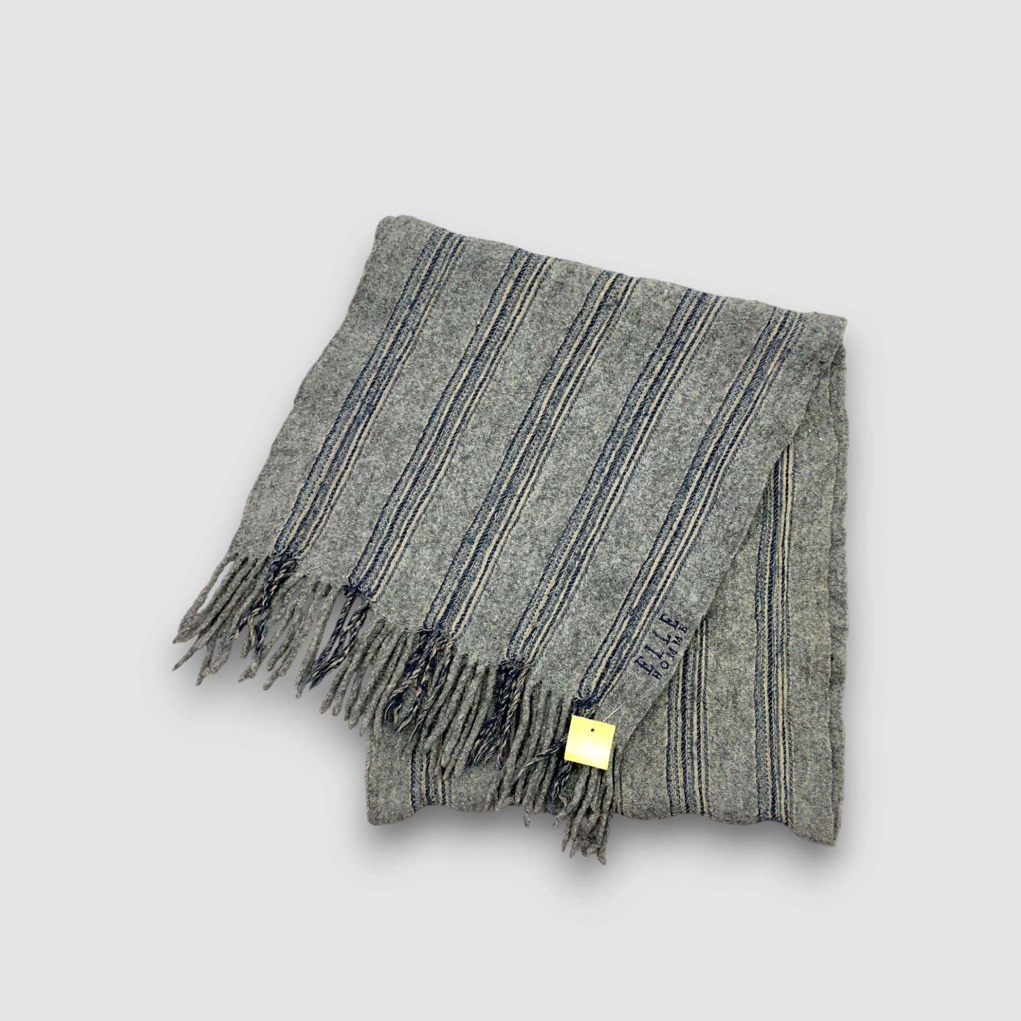 Japanese Brand Vintage 90s Elle Homme Scarf Muffler Wool Winter Scarves Size ONE SIZE - 2 Thumbnail