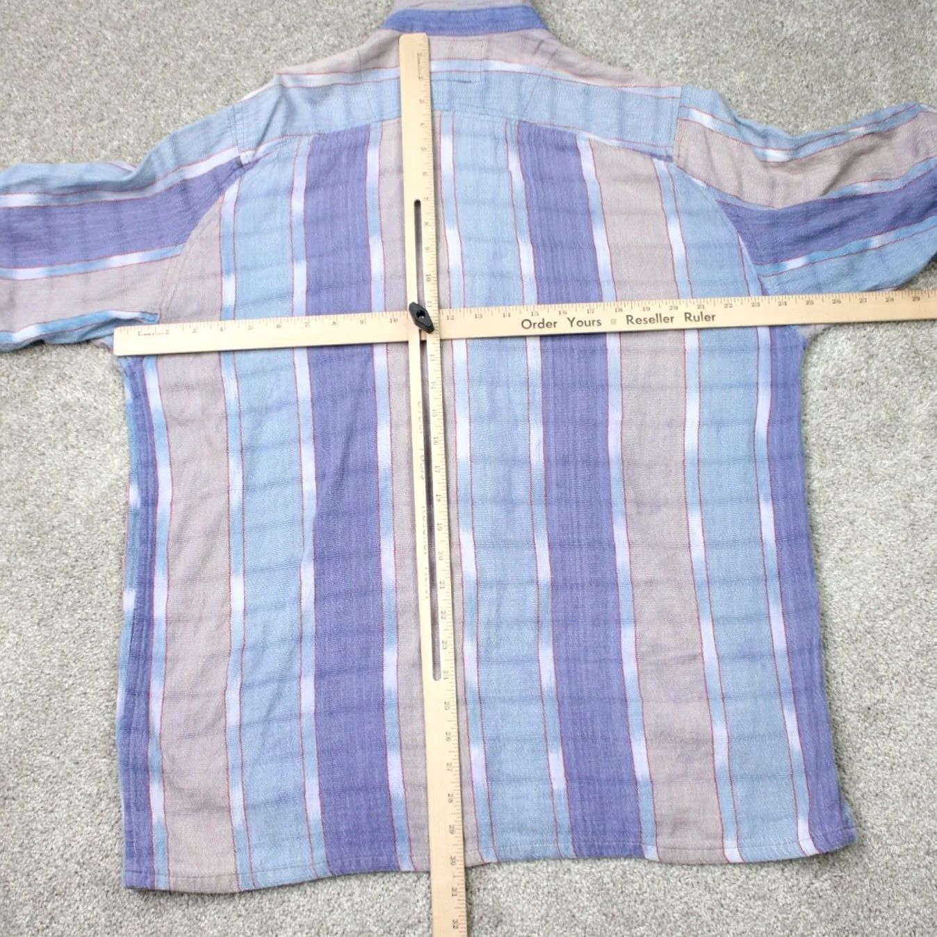Vintage Freak n Chic Shirt Mens 2XL 2XL Blue/Purple/Beige 100% Woven Cotton Long Sleeve Striped Button-Up Casual Formal Workwear 90s Mens Size US XXL / EU 58 / 5 - 7 Thumbnail