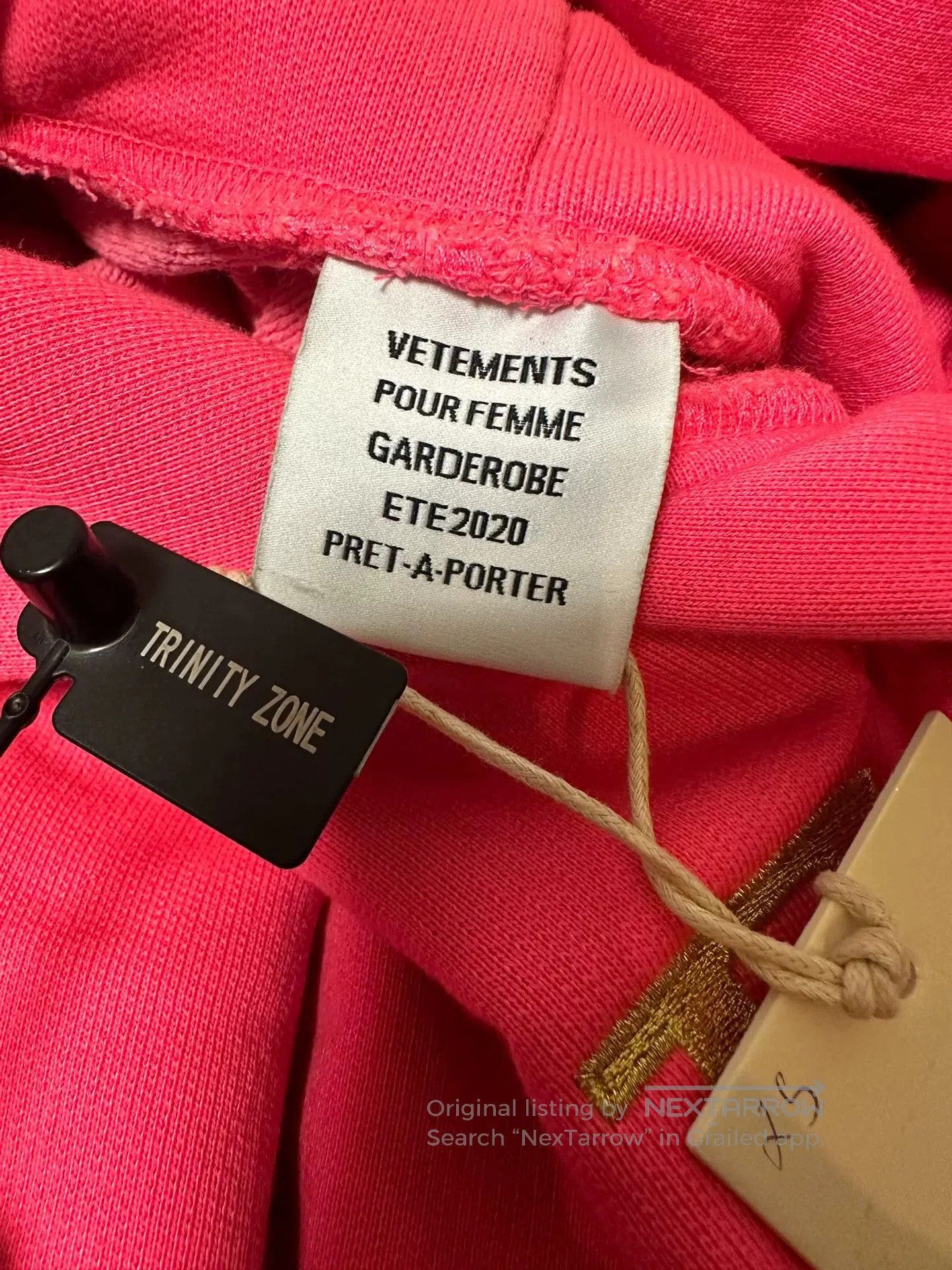 Vetements Vetements Pink Hoodie with Sticker Design. Size US S / EU 44-46 / 1 - 5 Thumbnail