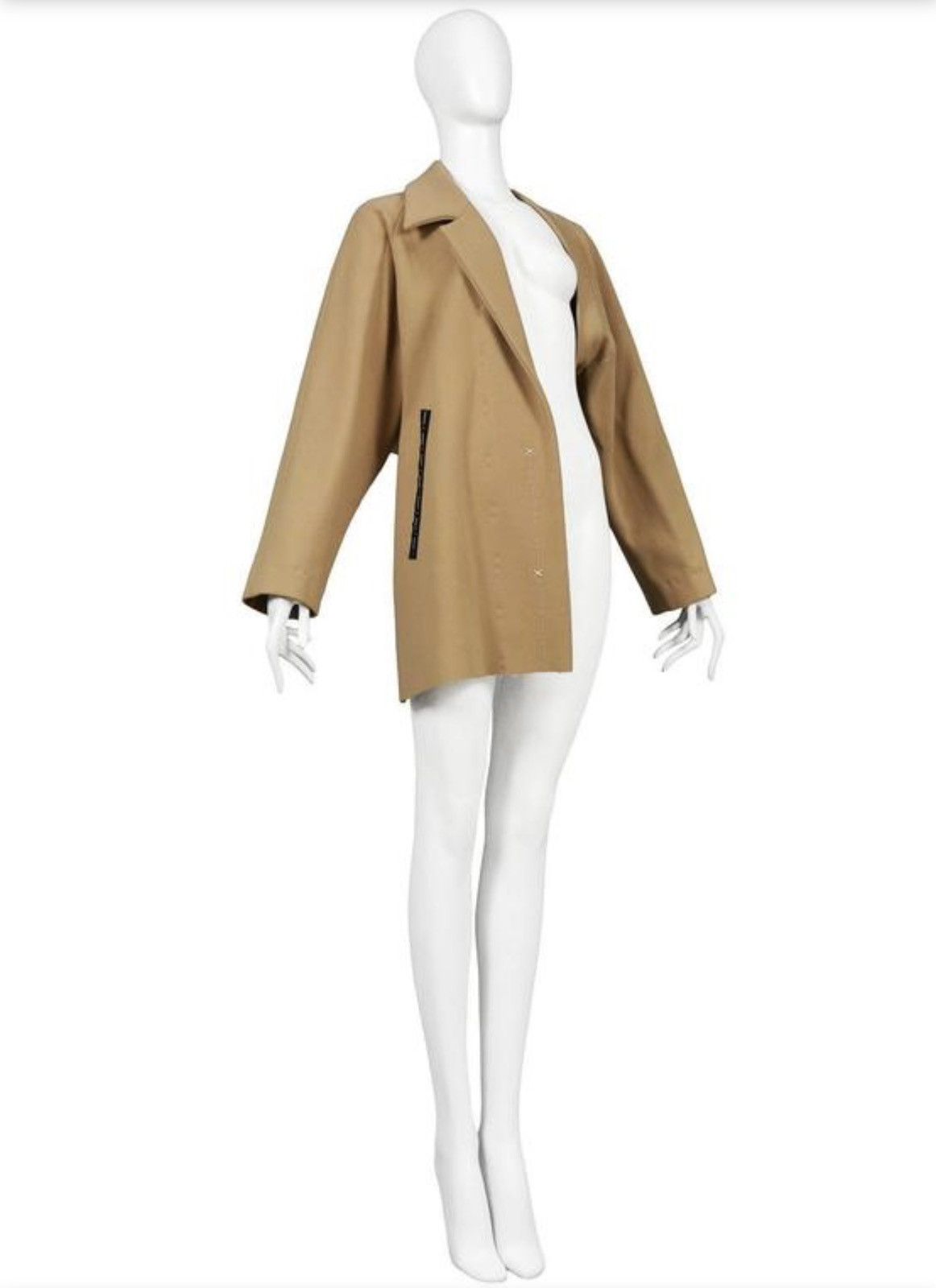 Maison Margiela FW 1997 Runway Deconstructed Coat / Basting Jacket in Cream Size L / US 10 / IT 46 - 1 Thumbnail