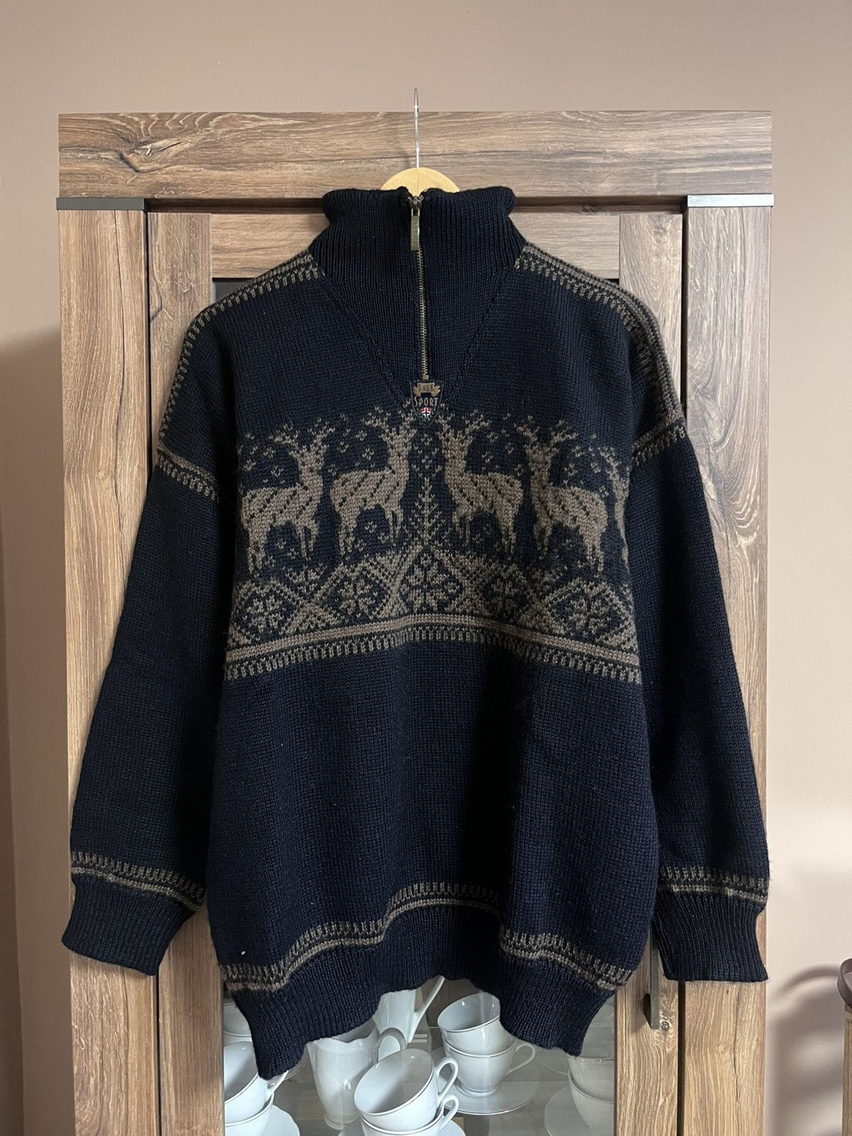 Dale Of Norway Dale Of Norway Vintage Sport Wool 1/4 Zip Sweater Dog Hunt Size US L / EU 52-54 / 3 - 1 Thumbnail