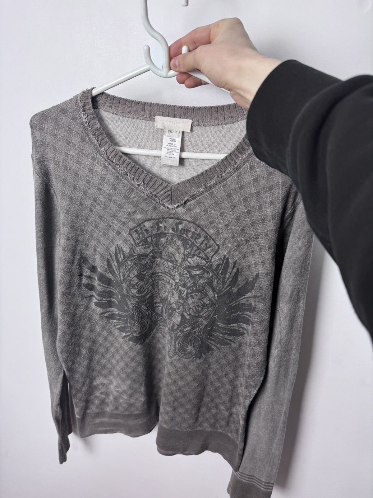 Diesel Diesel Y2K Distressed Crest Knit Sweater 00s Vintage Archive Size US L / EU 52-54 / 3 - 7 Thumbnail