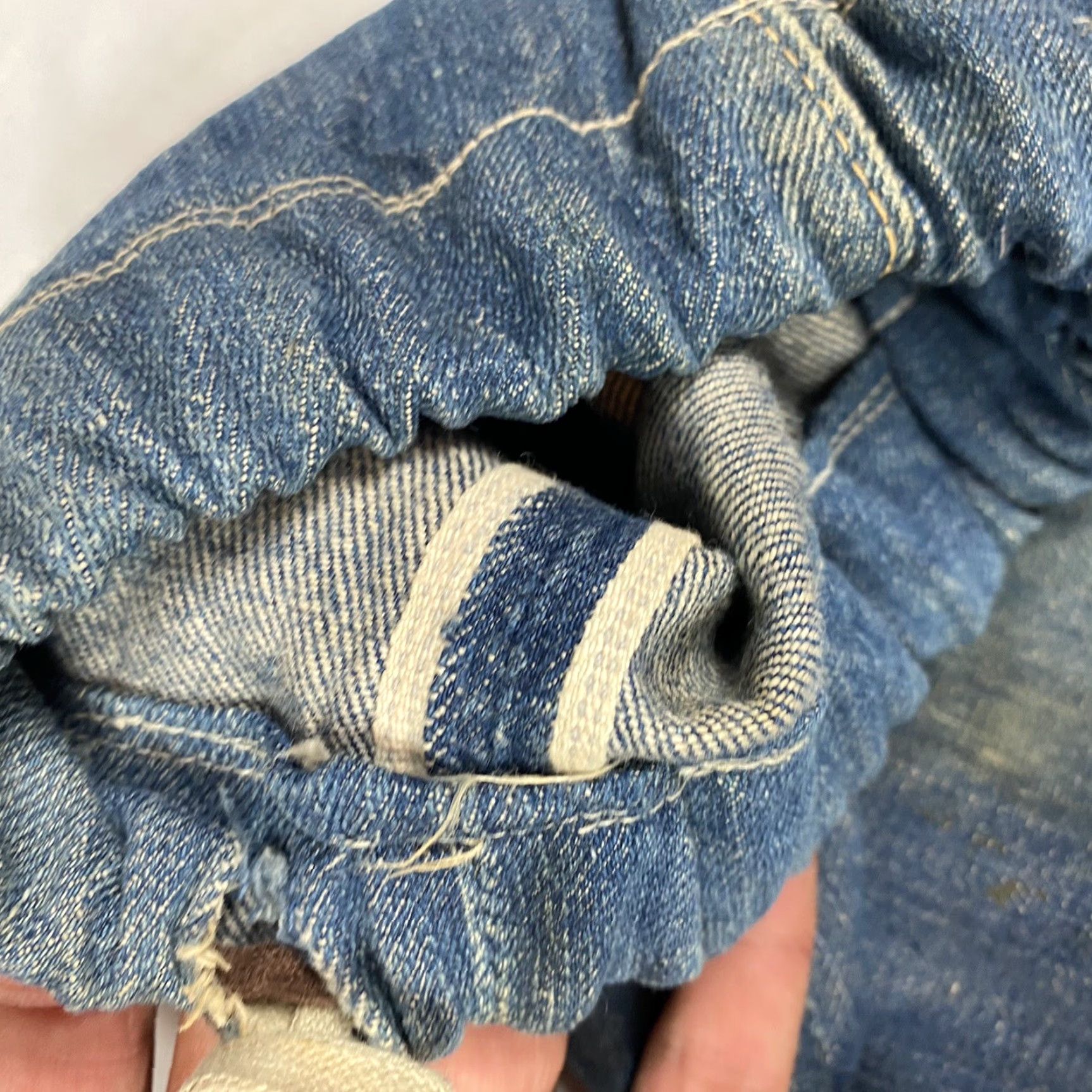 Vintage VINTAGE 1940s Custom Denim Suntries Bag Levis Selvege Redline Denim 14x9.5 inches Bag Mens/Womens Size ONE SIZE - 4 Thumbnail