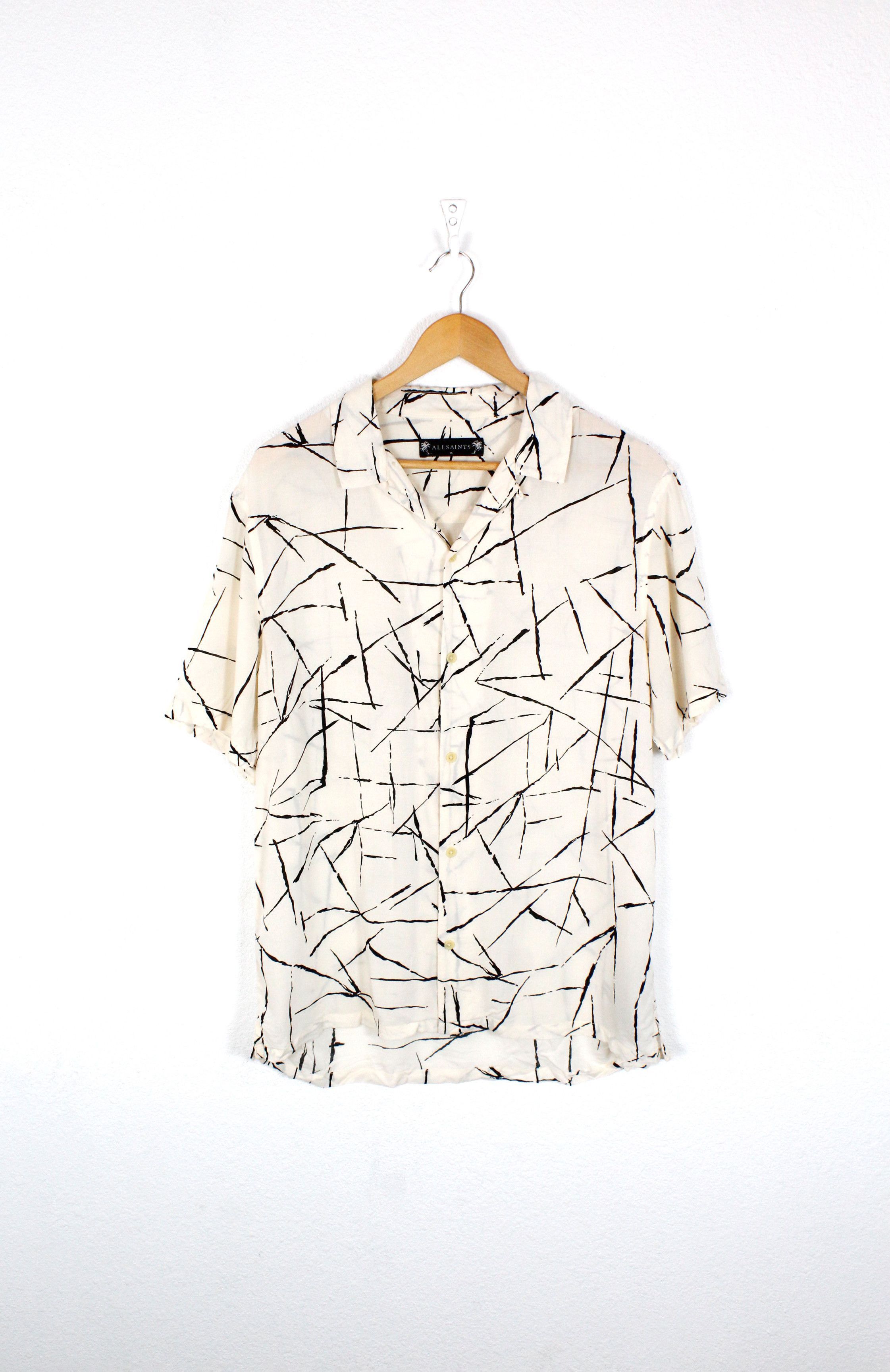 Allsaints Allsaints Burma Viscose Printed Camp Collar Shirt Size US S / EU 44-46 / 1 - 1 Thumbnail
