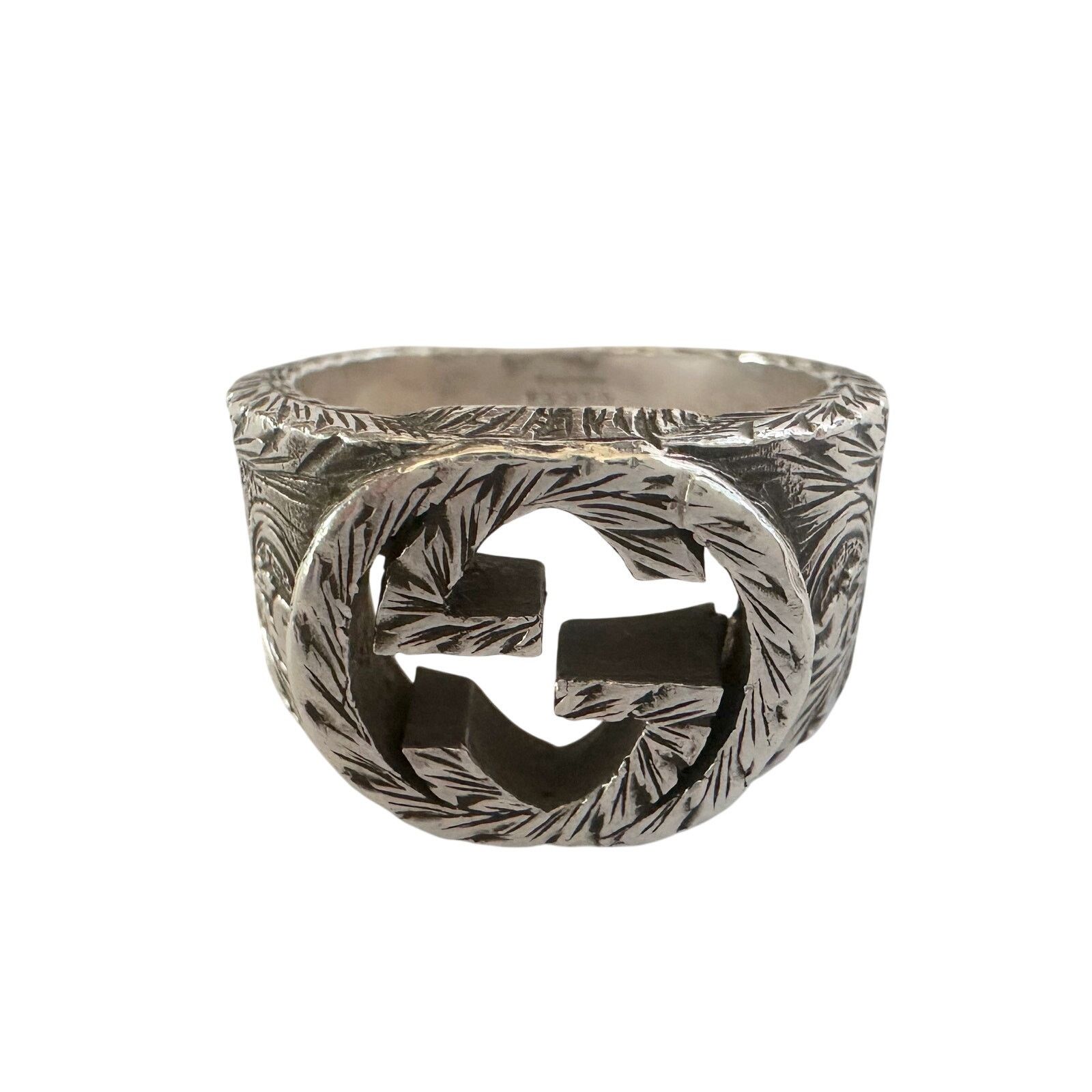 Gucci Gucci Interlocking G Arabesque Ring Sterling Silver Size ONE SIZE - 12 Thumbnail