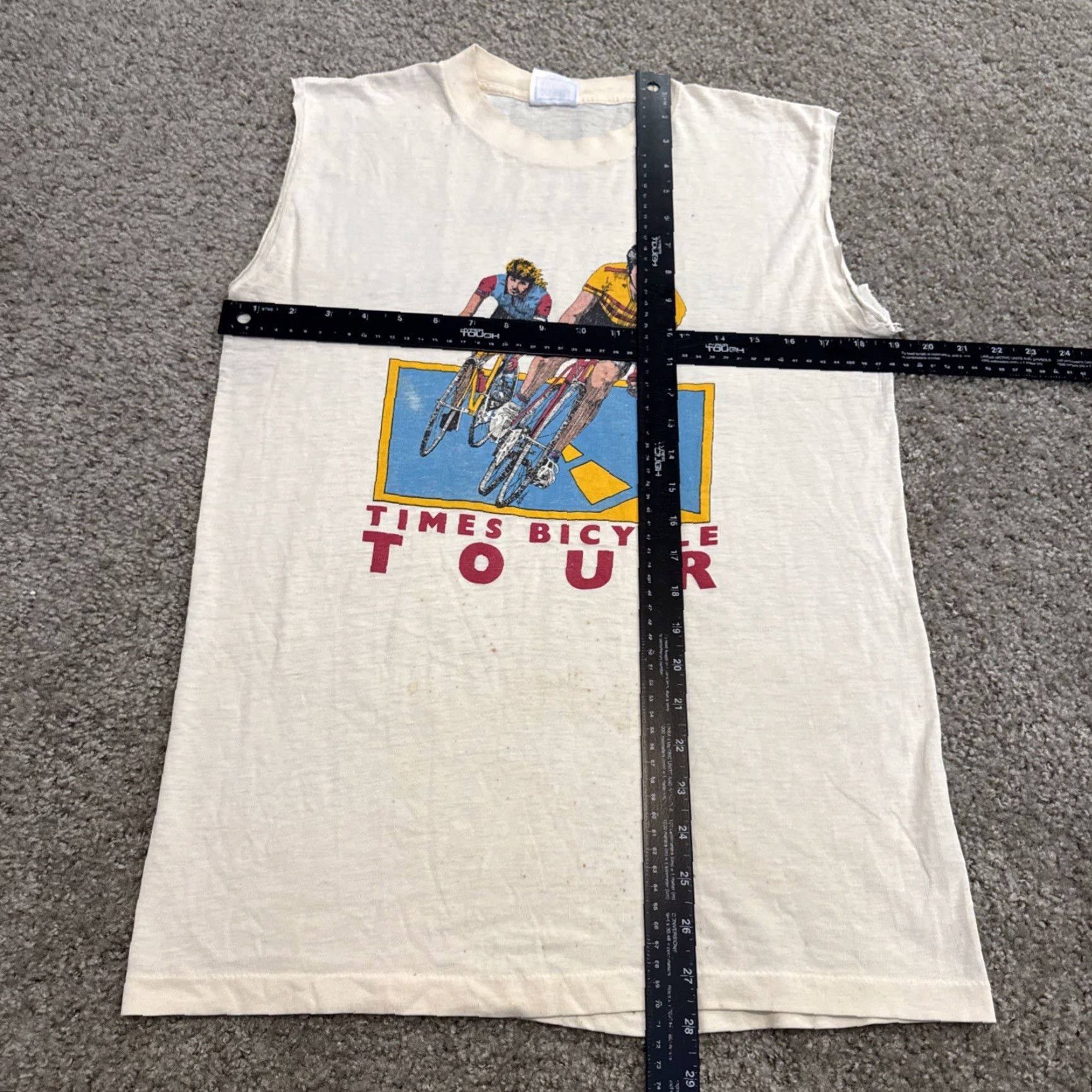 Vintage VINTAGE 1987 Tampa Bay Times Bicycle Tour Race Tank Top T-shirt Large 80s White Mens Tshirt Size US L / EU 52-54 / 3 - 6 Thumbnail