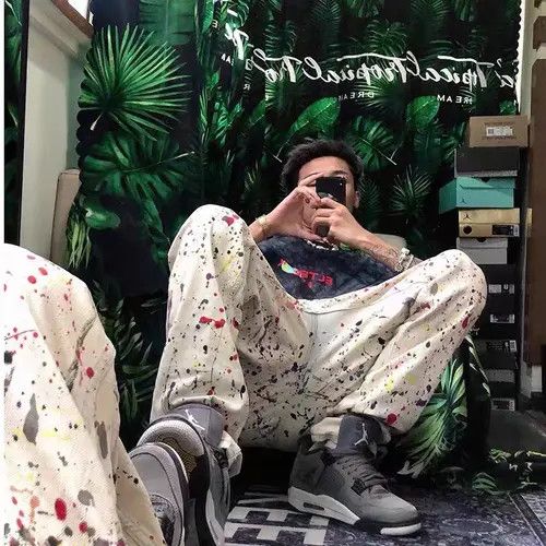 Jean Street Retro Tie Dye Splashed Ink Loose Jeans Size US 30 / EU 46 - 4 Thumbnail
