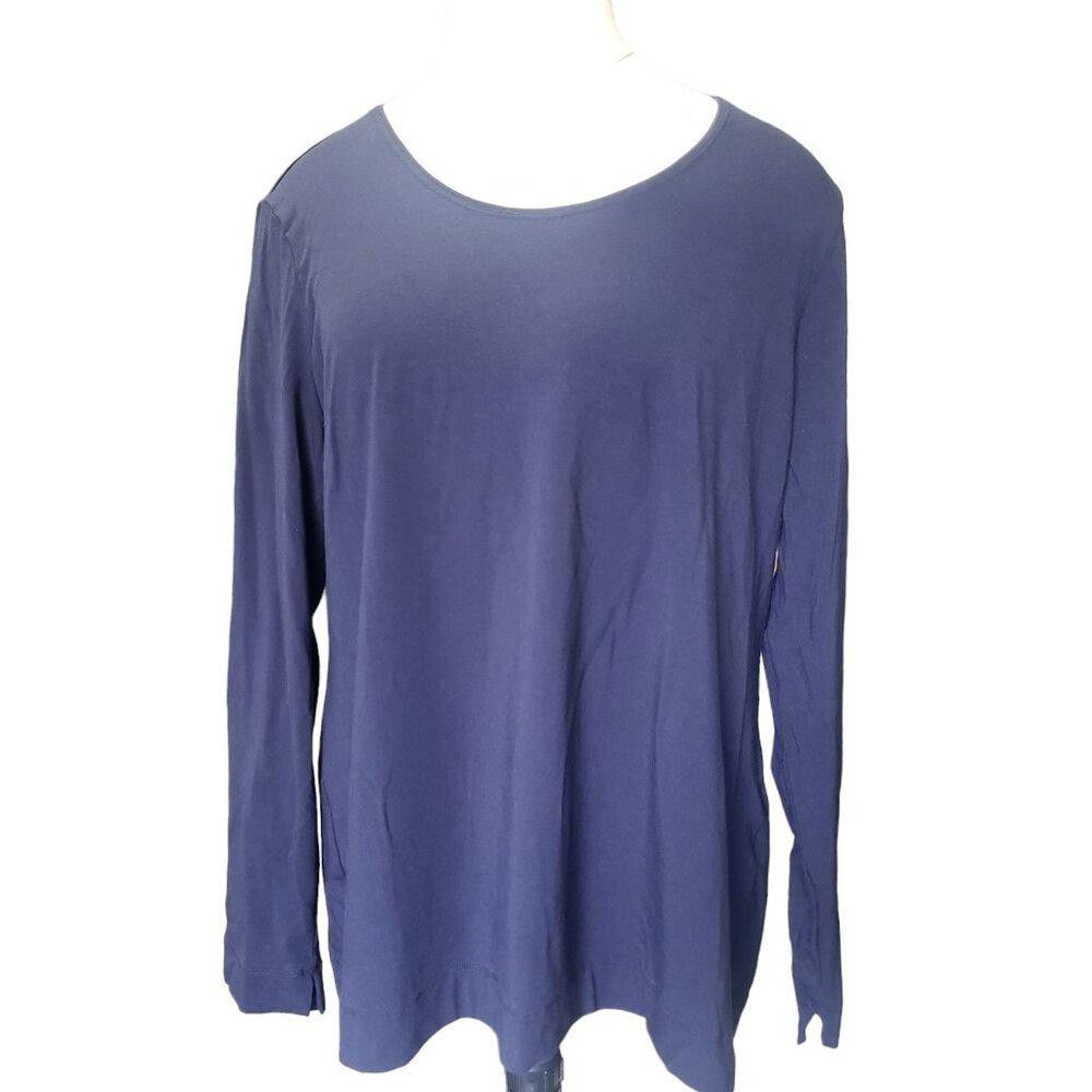 Chicos CT1524 Chico's Ultimate Long Sleeve Navy Tee L Size L / US 10 / IT 46 - 1 Thumbnail