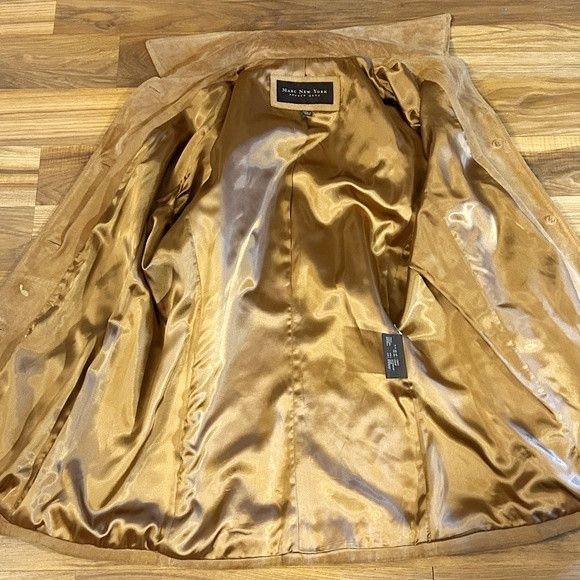 Other Mark New York Womens Tan Genuine Suede Shirt Jacket~L~ Size L / US 10 / IT 46 - 6 Thumbnail
