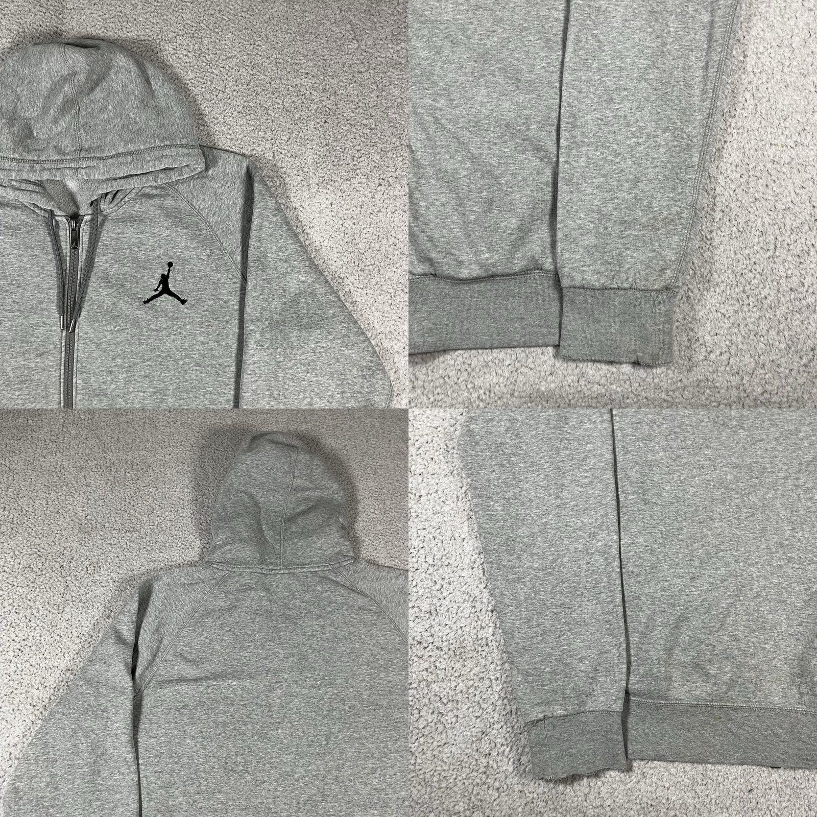 Jordan Brand Air Jordan Hoodie Men L Gray Full Zip Jumpman Basketball Sweatshirt Classic Size US L / EU 52-54 / 3 - 9 Thumbnail