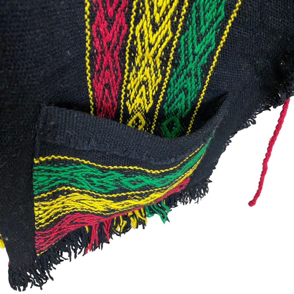 Handmade × Vintage Handmade Rasta poncho Size ONE SIZE - 7 Thumbnail