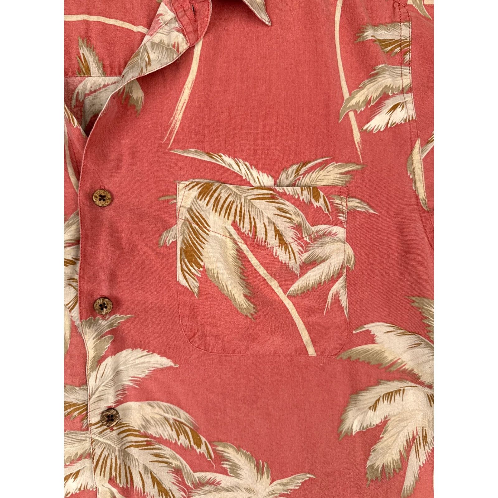Van Heusen Van Heusen Shirt Adult Small Red Floral Palm Tree Button 100% Silk Hawaiian Size US S / EU 44-46 / 1 - 6 Thumbnail