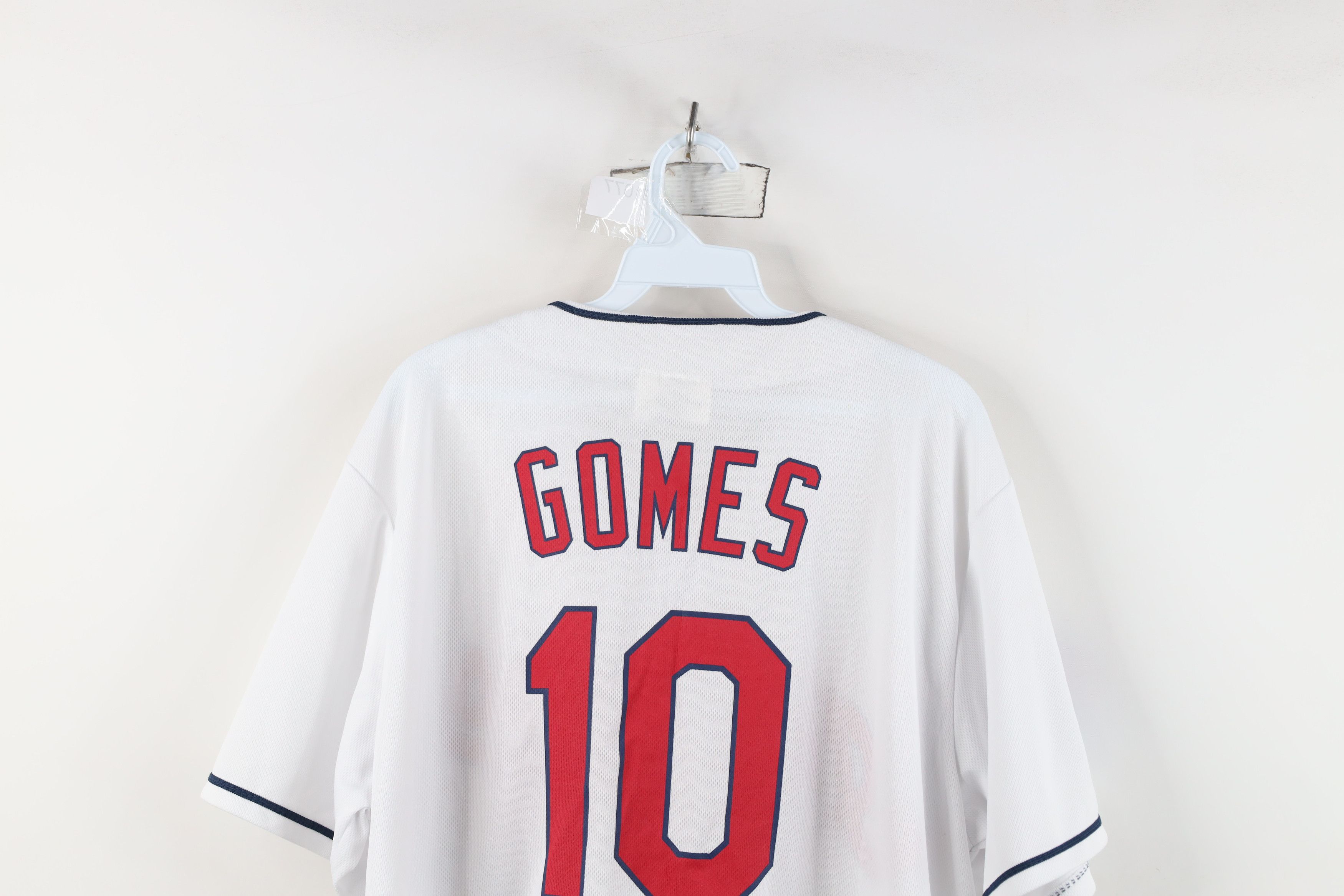 Vintage Y2K Yan Gomes Cleveland Indians Baseball Jersey White #10 Size US XL / EU 56 / 4 - 11 Thumbnail