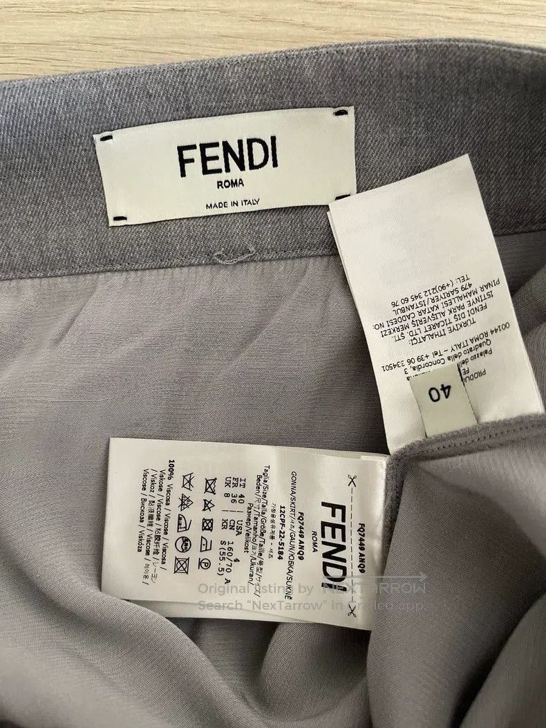 Fendi Fendi Silver silk skirt Size 26" / US 2 / IT 38 - 3 Thumbnail