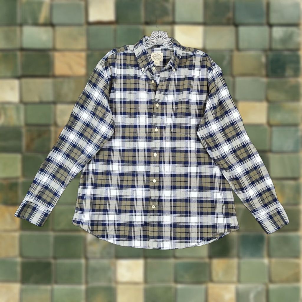 Vintage VINTAGE St. John's Bay Plaid Button-Up Shirt Mens Large Green Blue Long Sleeve Size US L / EU 52-54 / 3 - 1 Thumbnail