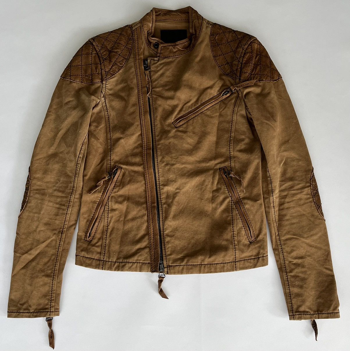 Isamu Katayama Backlash Isamu Katayama Backlash AW09 Cotton Leather Moto Jacket Size US S / EU 44-46 / 1 - 1 Thumbnail