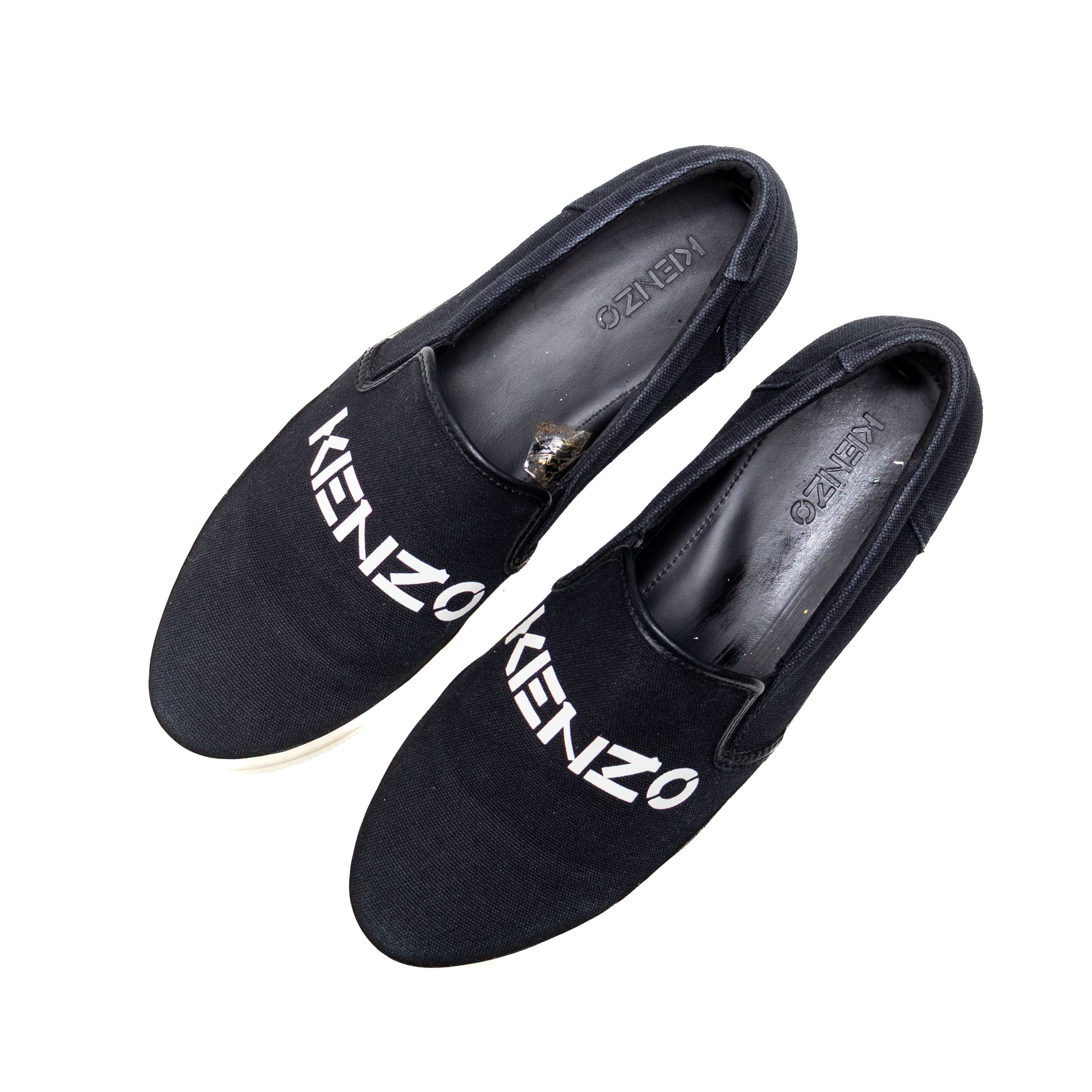 Kenzo Kenzo Men’s Black Canvas Slip-On Sneakers | Size 9 Size US 9 / EU 42 - 7 Thumbnail