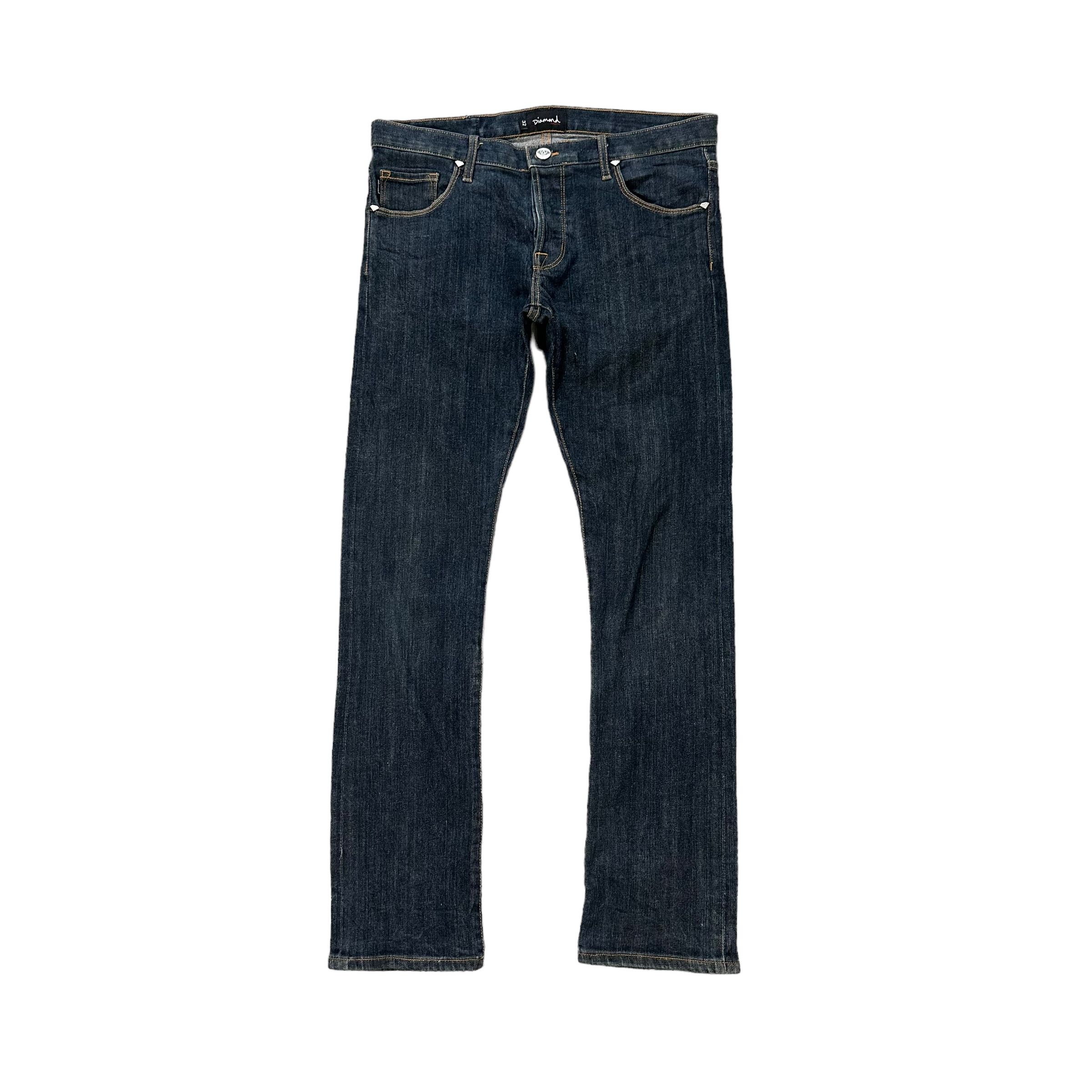 image of Diamond Supply Co x Made In USA Diamond Supply Mined Denim Pants 7804-177 in Dark Blue Denim (Size 