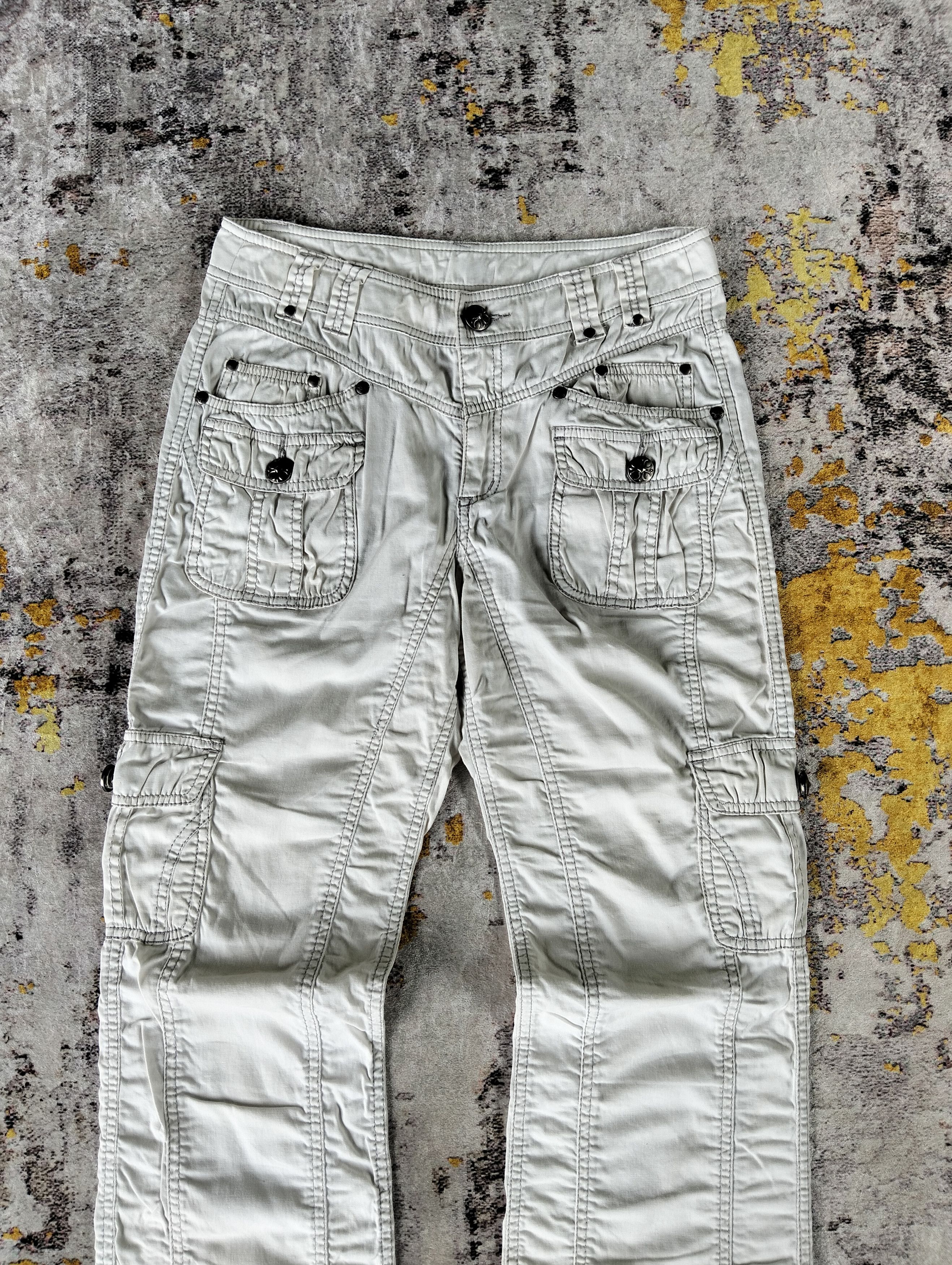 If Six Was Nine 2000s Japanese Lucas Cargo Multi Pocket Button Cross Pants Size US 28 / EU 44 - 2 Thumbnail