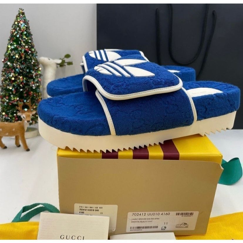 Gucci x Adidas GG Platform Sandals Blue Men’s Size 10 702412 GUCCI adidas x GUCCI GG Platform Sandal  main image 2