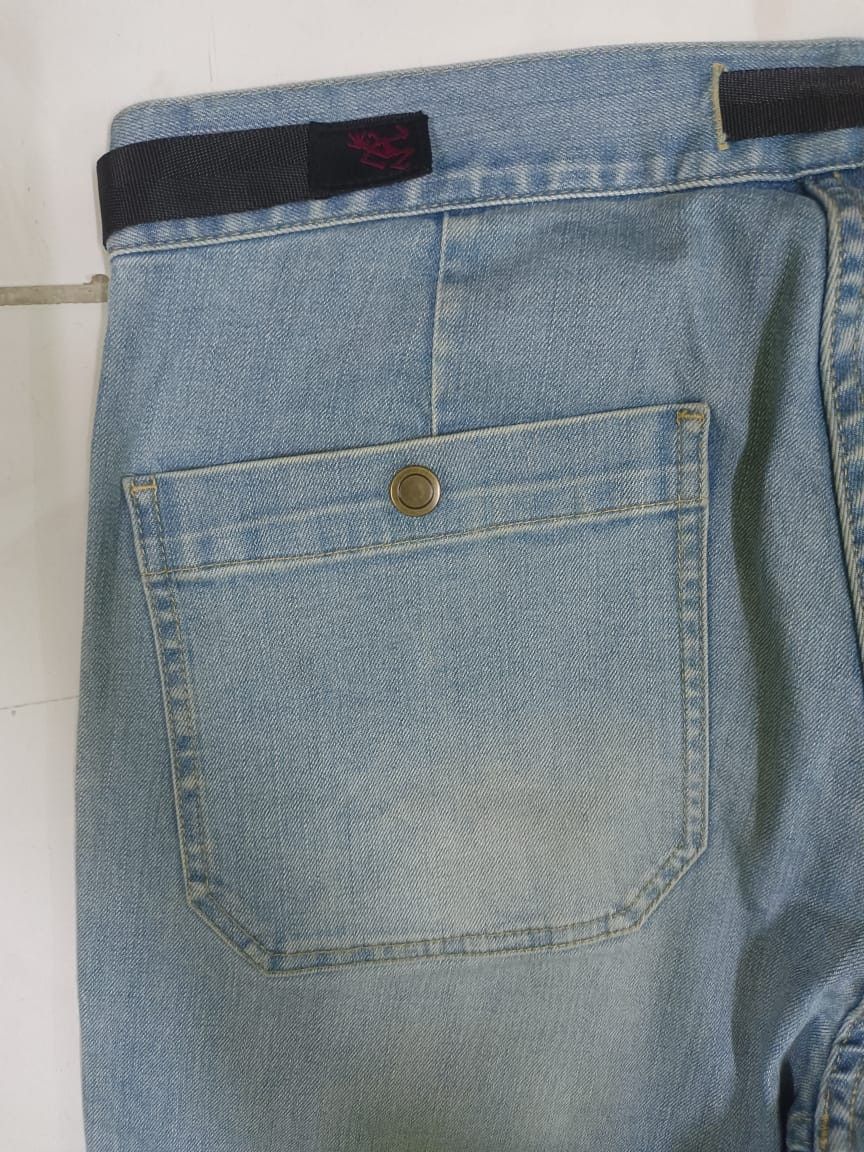 Gramicci × Vintage W33 Gramicci USA Single Belt Faded Blue Denim Jeans Retro Size US 33 - 14 Thumbnail