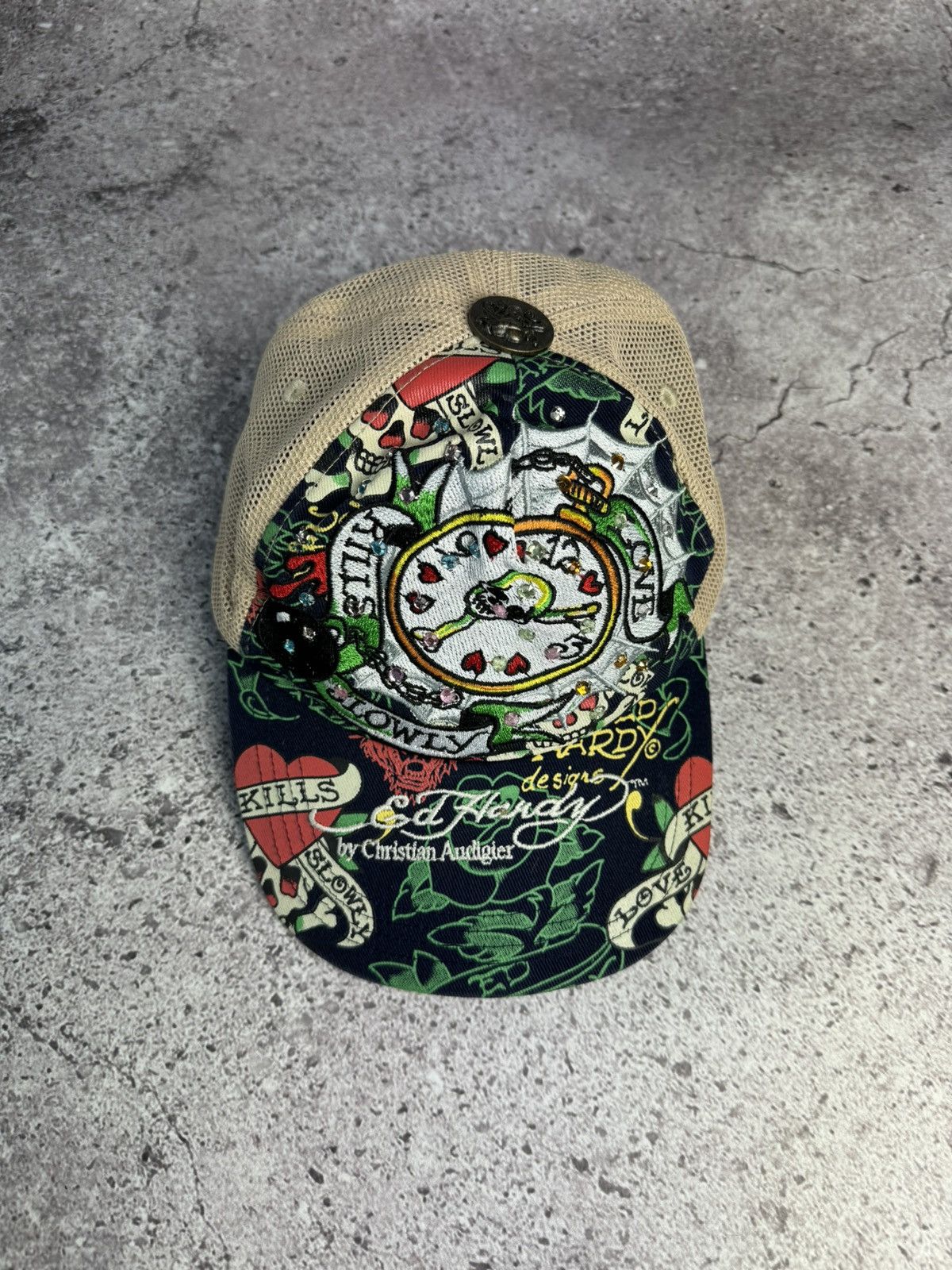 Ed Hardy × Vintage Vintage Ed Hardy Cap Y2K Trucker Hat Size ONE SIZE - 2 Thumbnail