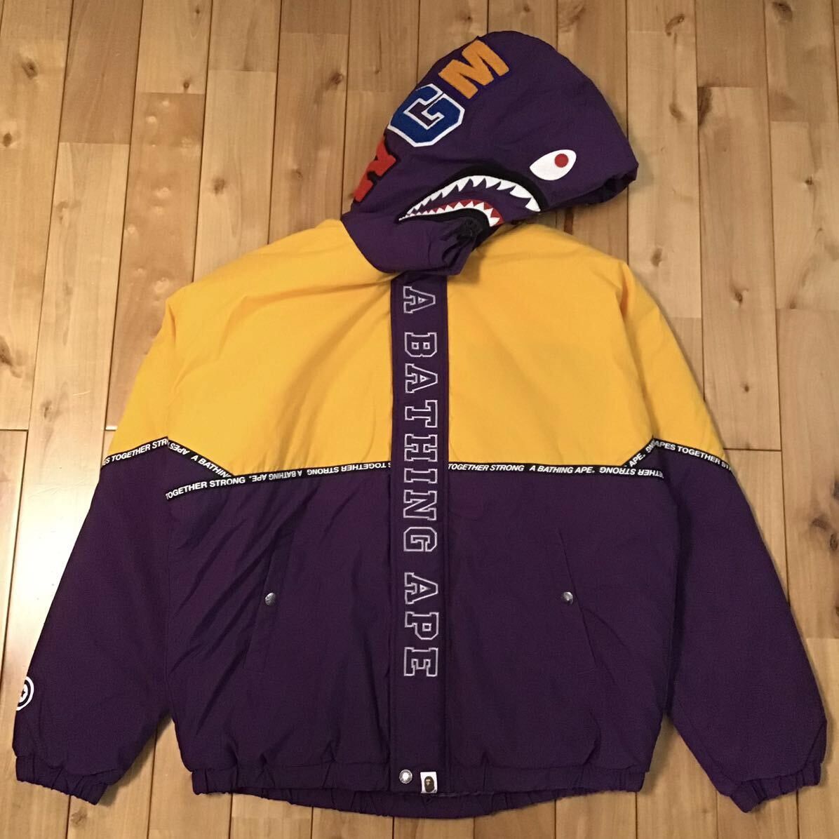Bape Shark hoodie batting jacket purple x yellow a batting ape Size US M / EU 48-50 / 2 - 1 Thumbnail