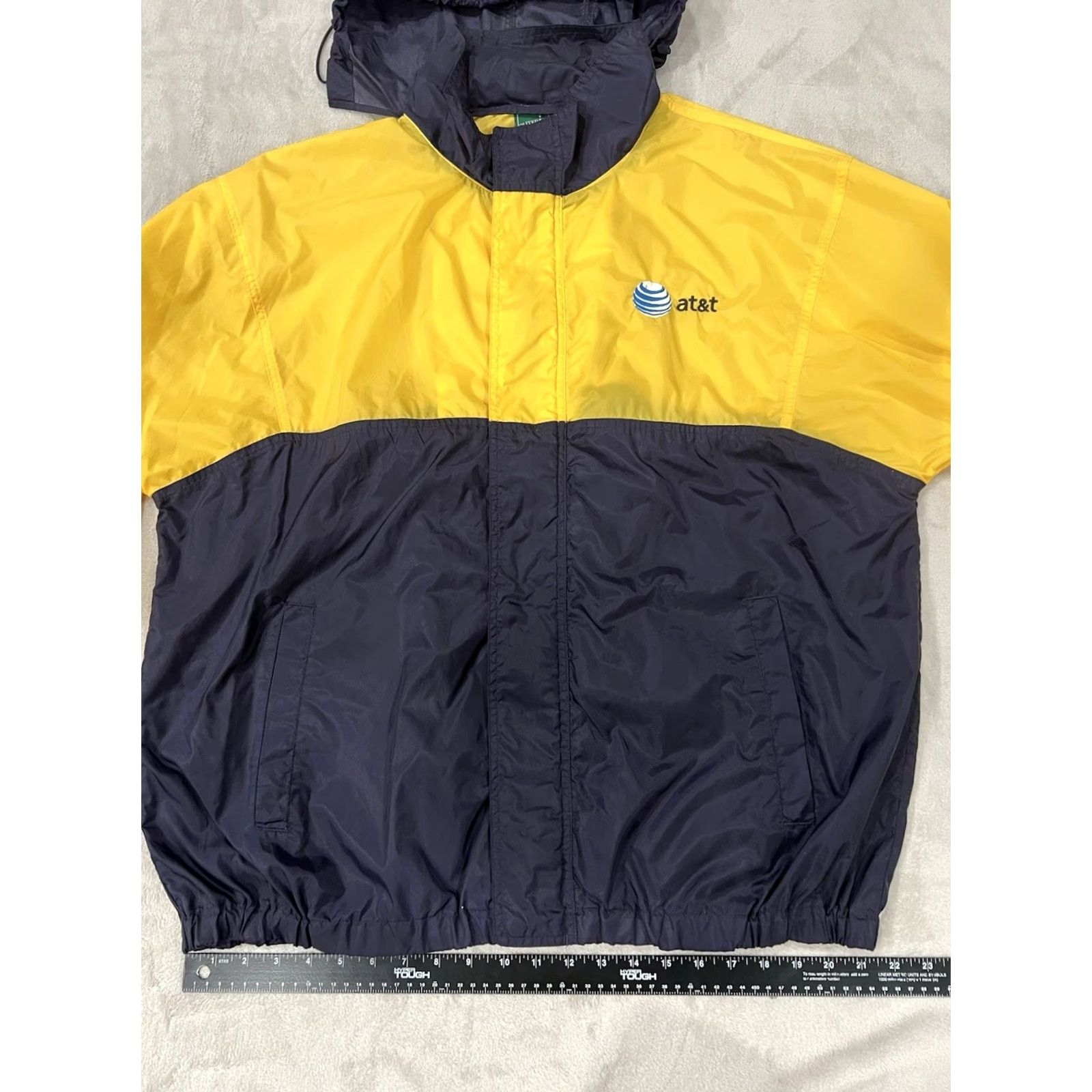 Vintage VINTAGE Outer Banks Jacket Windbreaker Hooded XL Men Yellow Navy Wind-Resistant Full Zip Lightweight 90s Casual Outdoor Size US XL / EU 56 / 4 - 7 Thumbnail