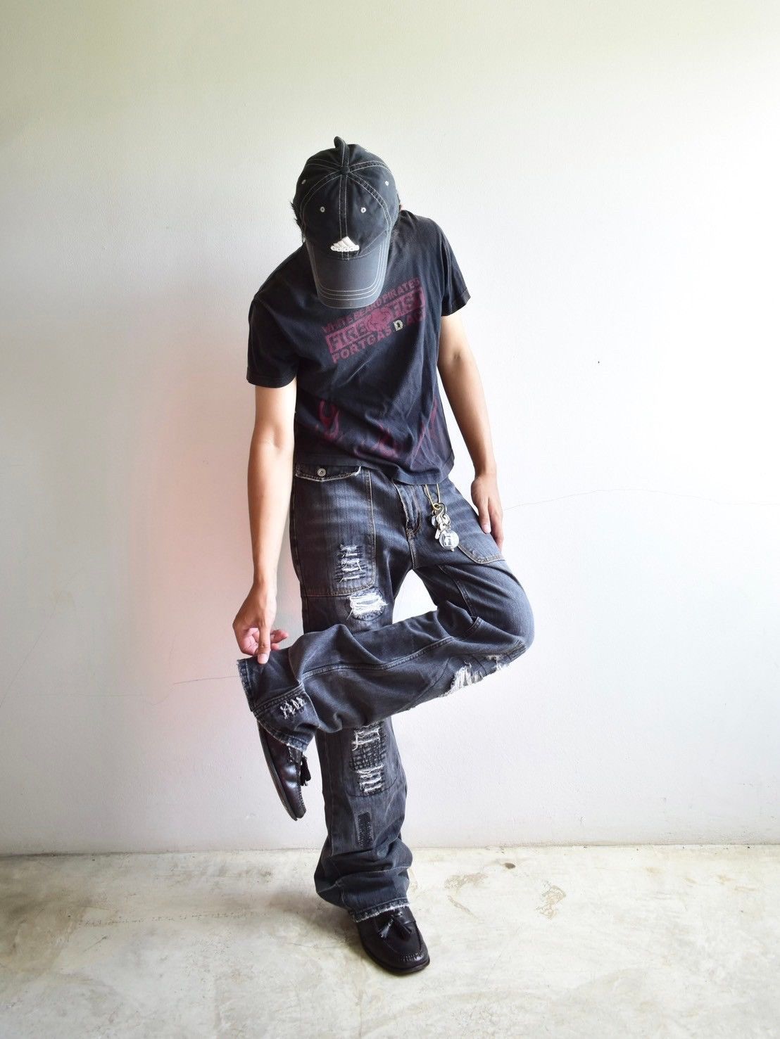Japanese Brand Vintage Freebeat Diag Flared Pants Size US 33 - 1 Thumbnail